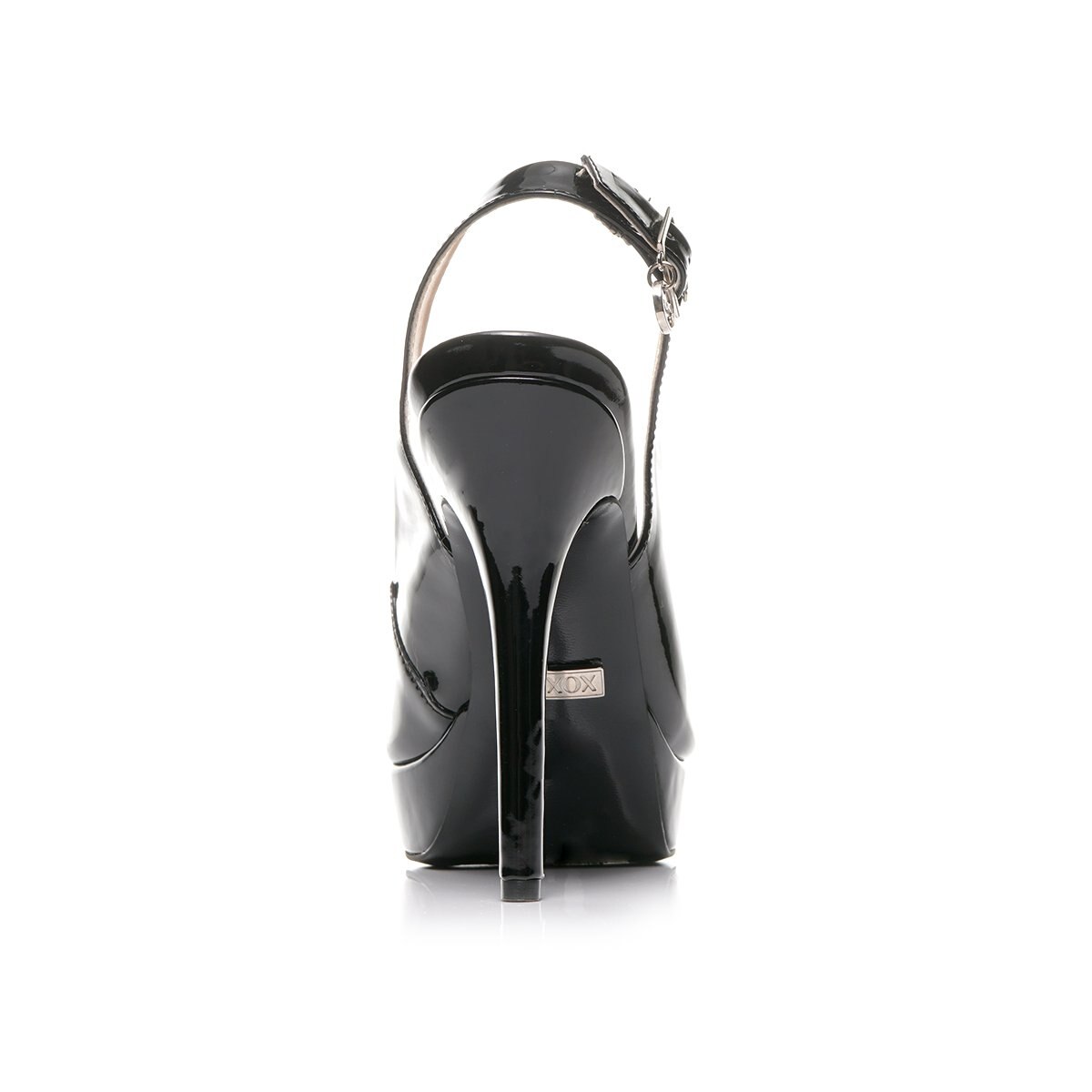 Zapatilla Negra de Charol Media Plataforma Xoxo