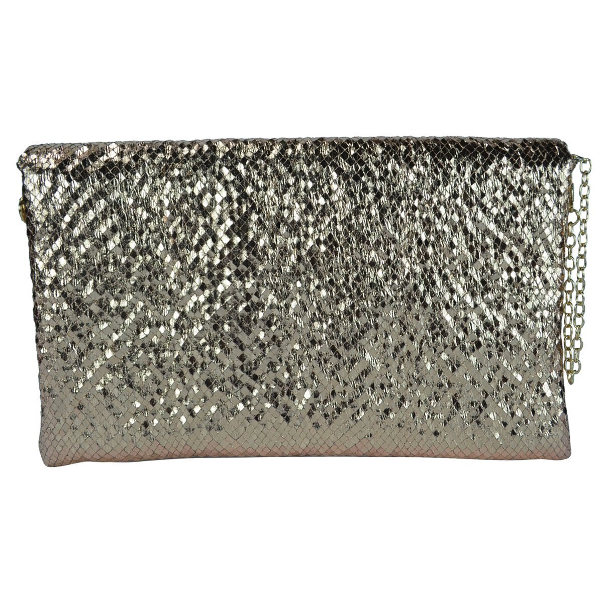 Cartera Dorada de Noche con Brillos Huser para Dama