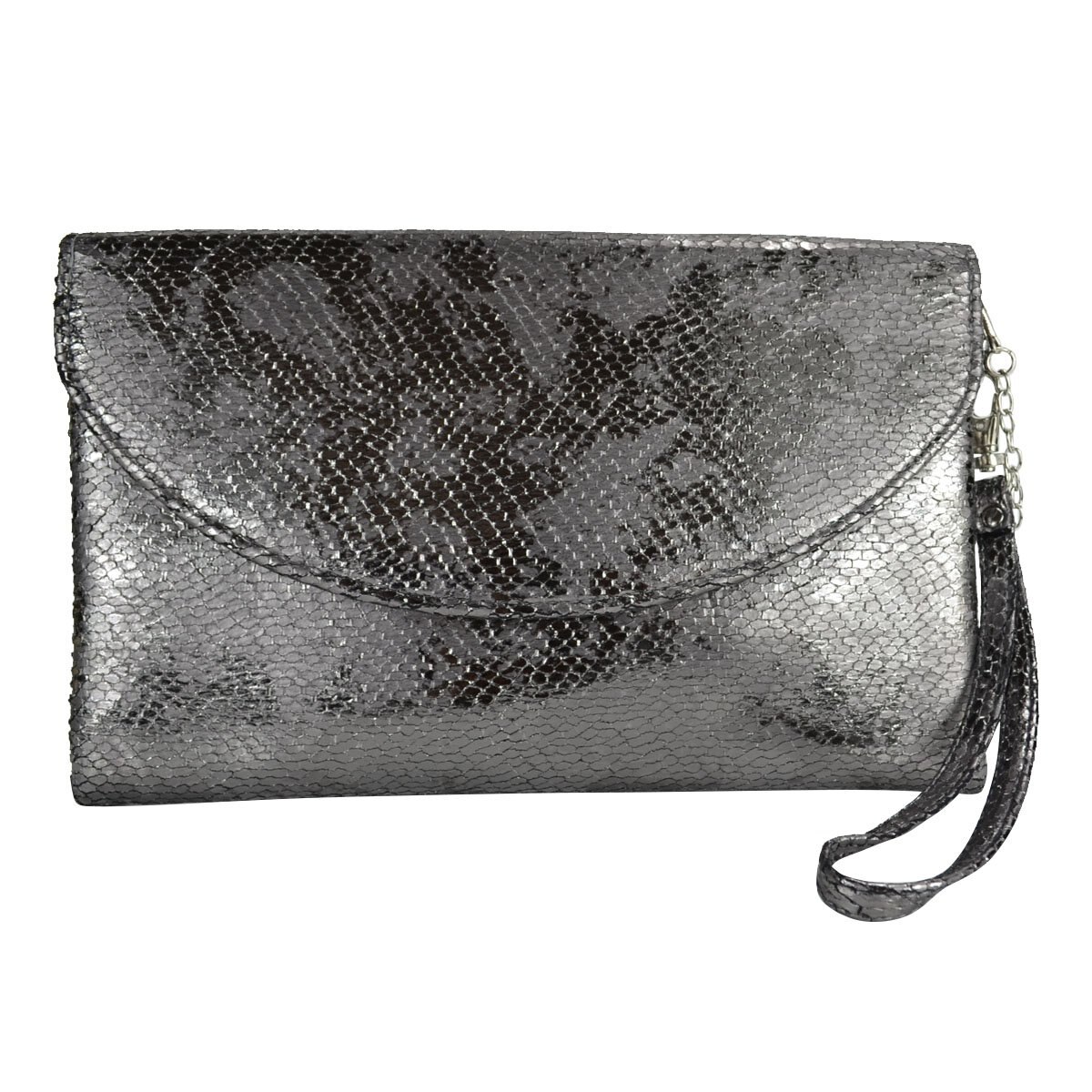 Cartera de Noche Gris con Textura Huser para Dama