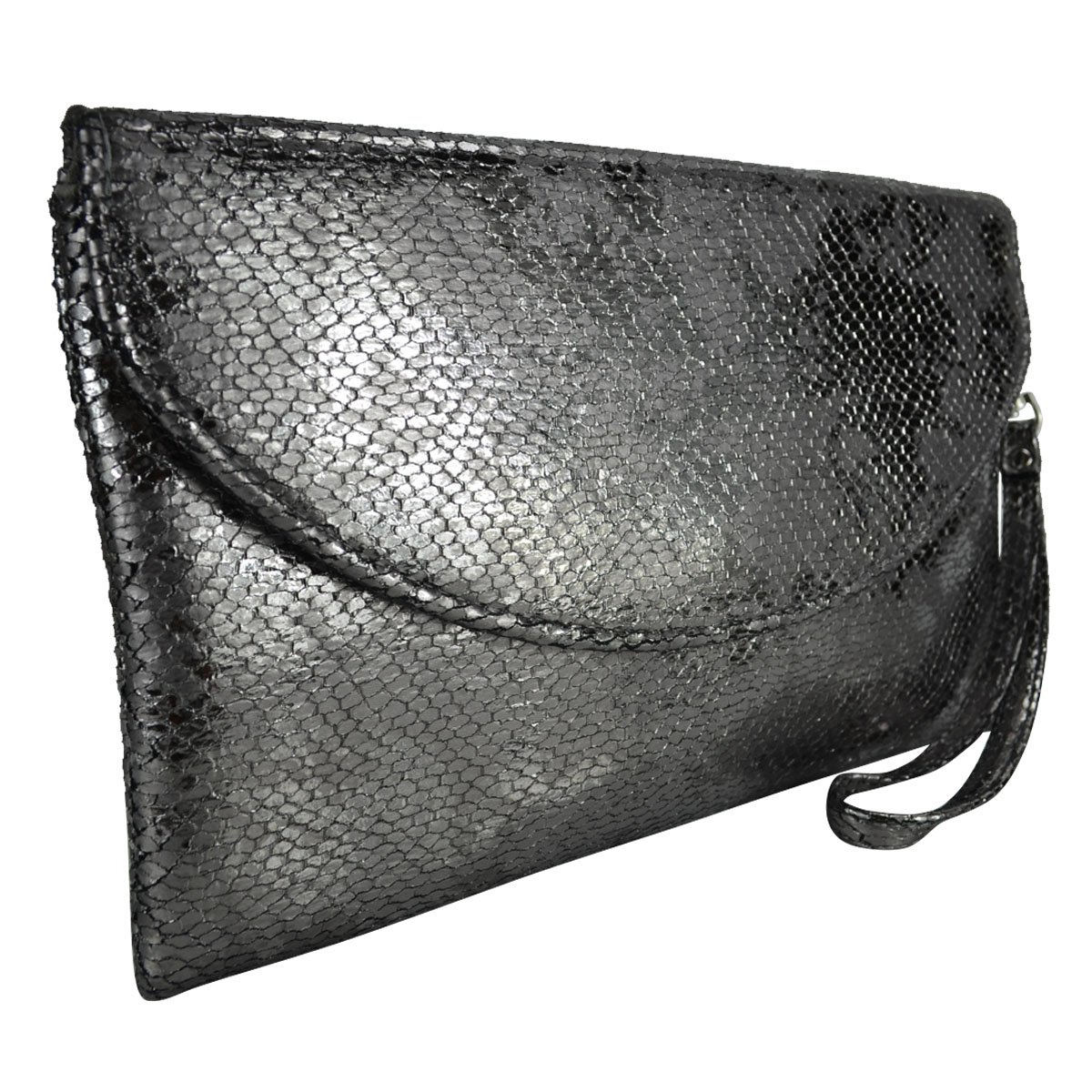 Cartera de Noche Gris con Textura Huser para Dama