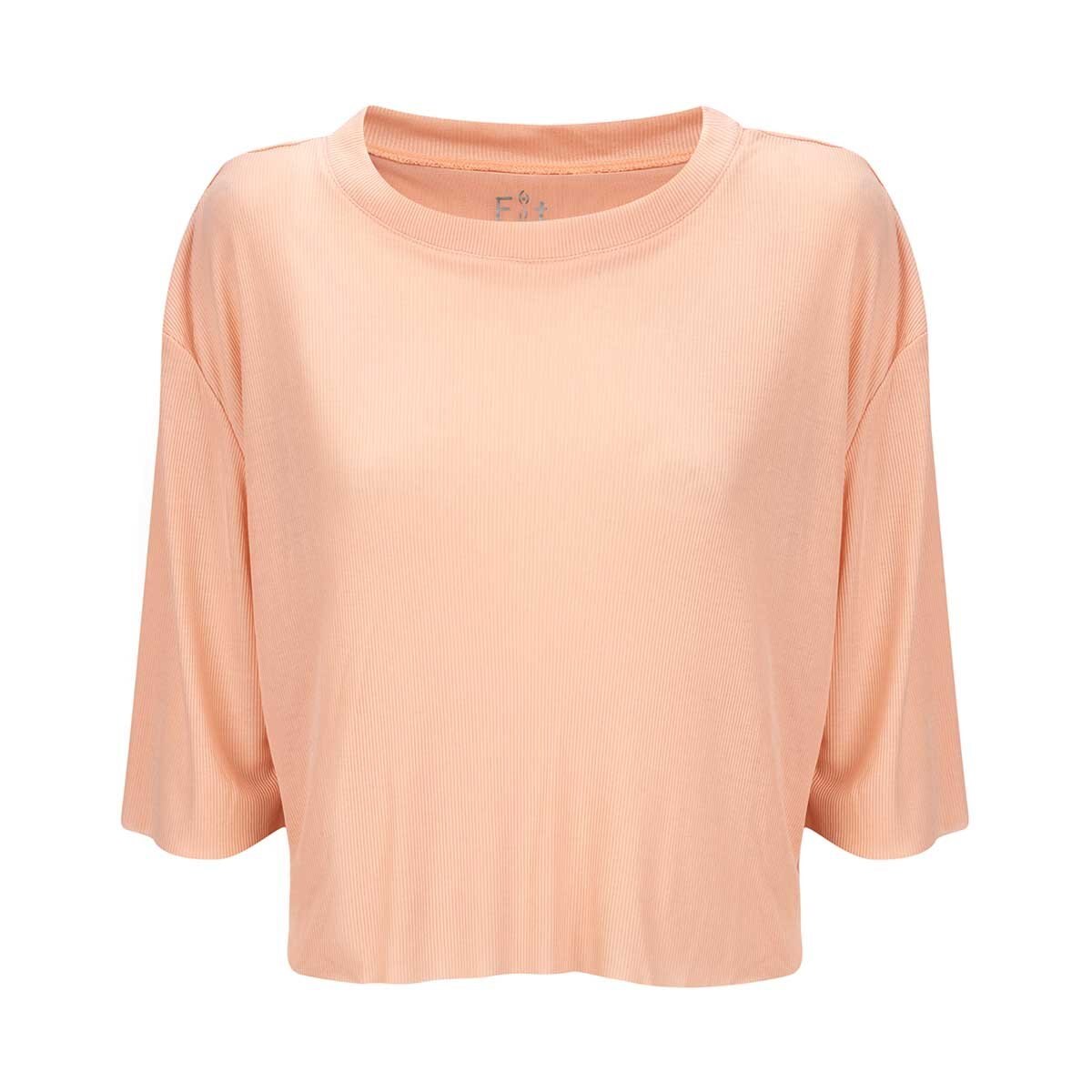 Playera Crop Acanalada For Intelligent Trainers - Dama