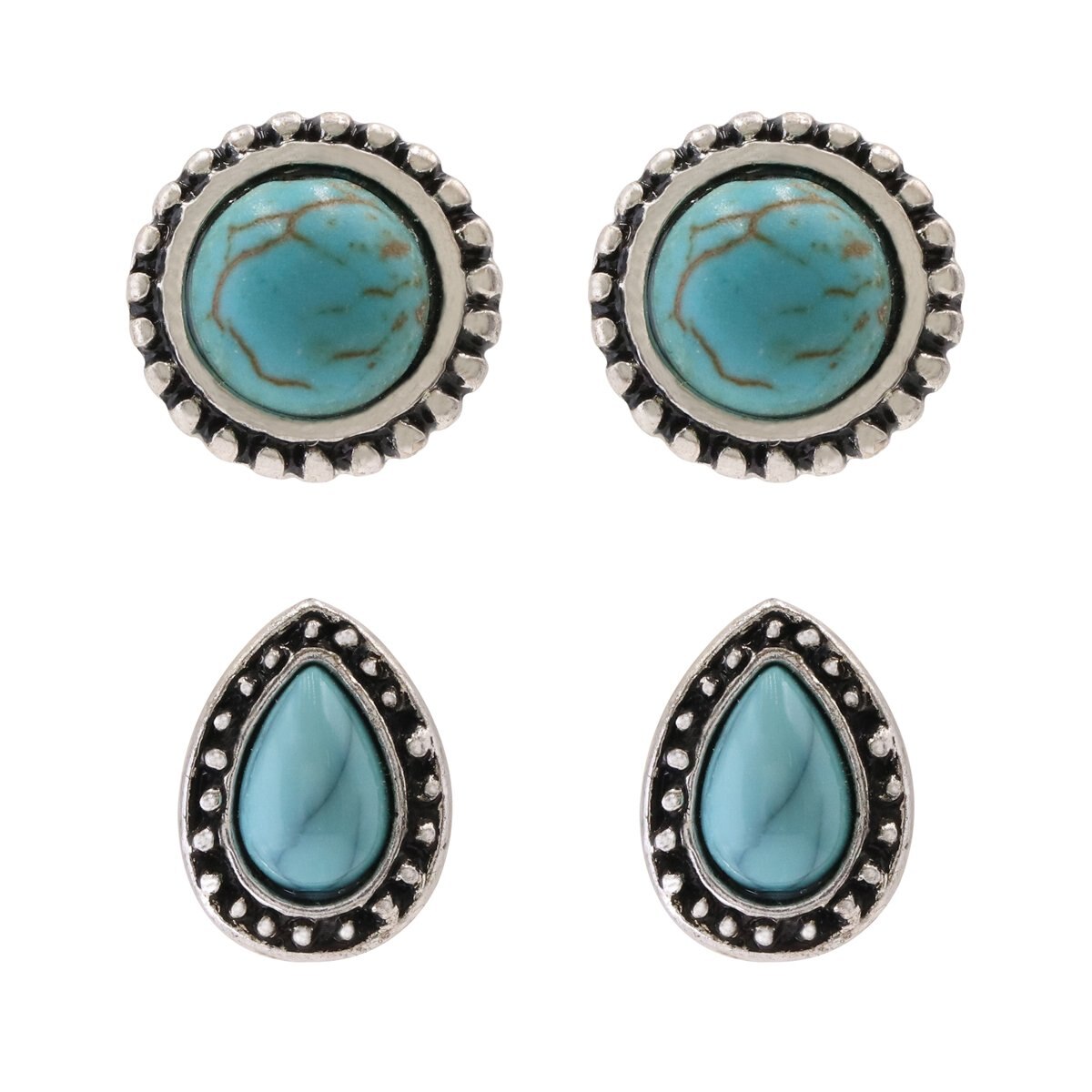 Set de Aretes con Piedra Turquesa Emanuel Unagaro