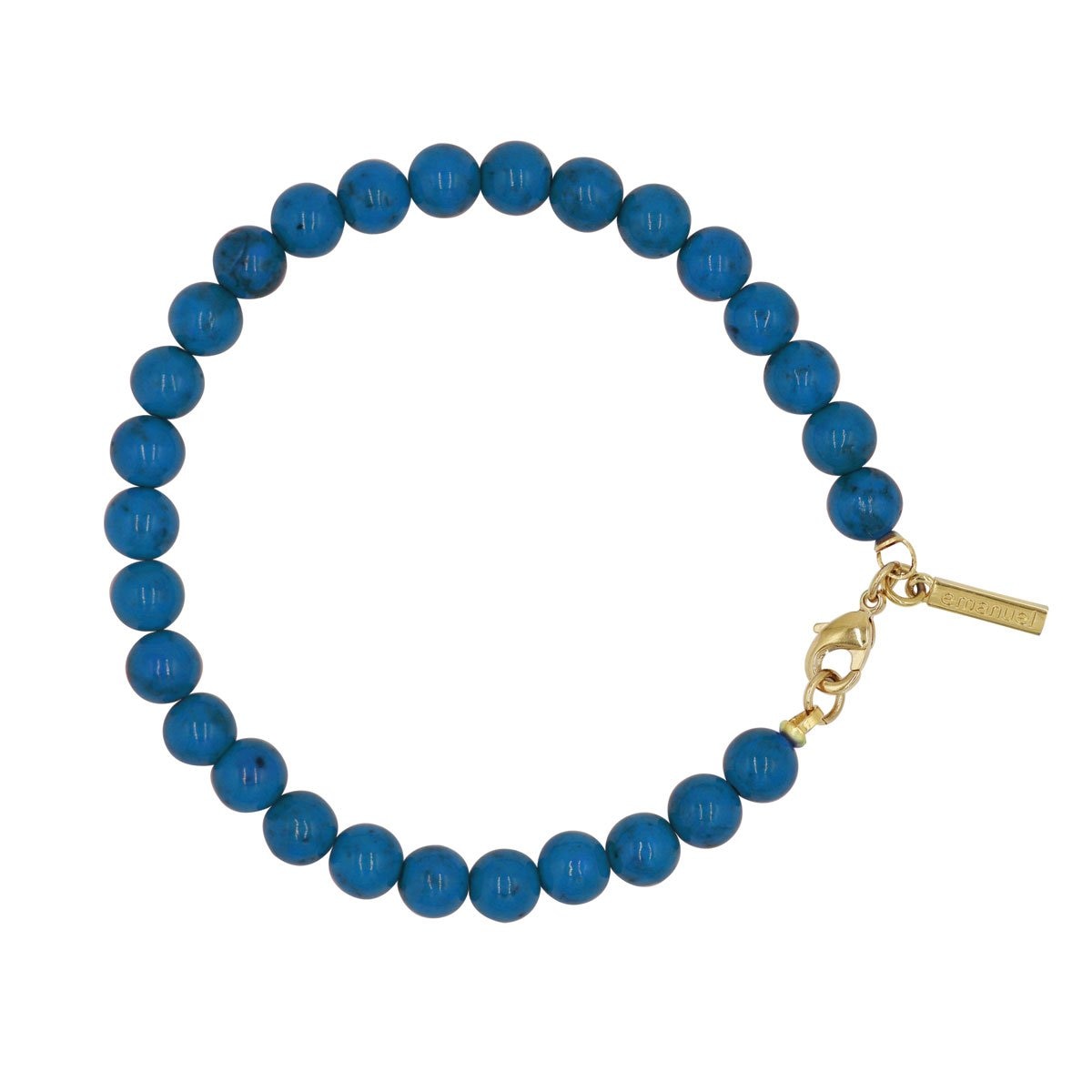 Pulsera de Piedra Natural Fossil Azul Emanuel Ungaro
