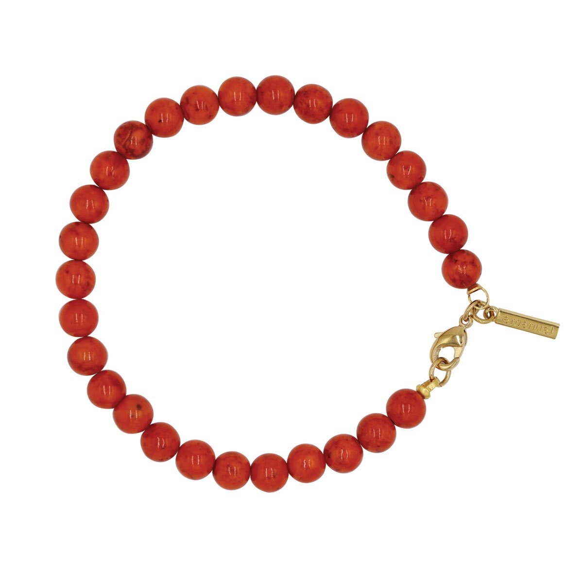 Pulsera de Piedra Natural Fossil Anaranjada Emanuel Unagro