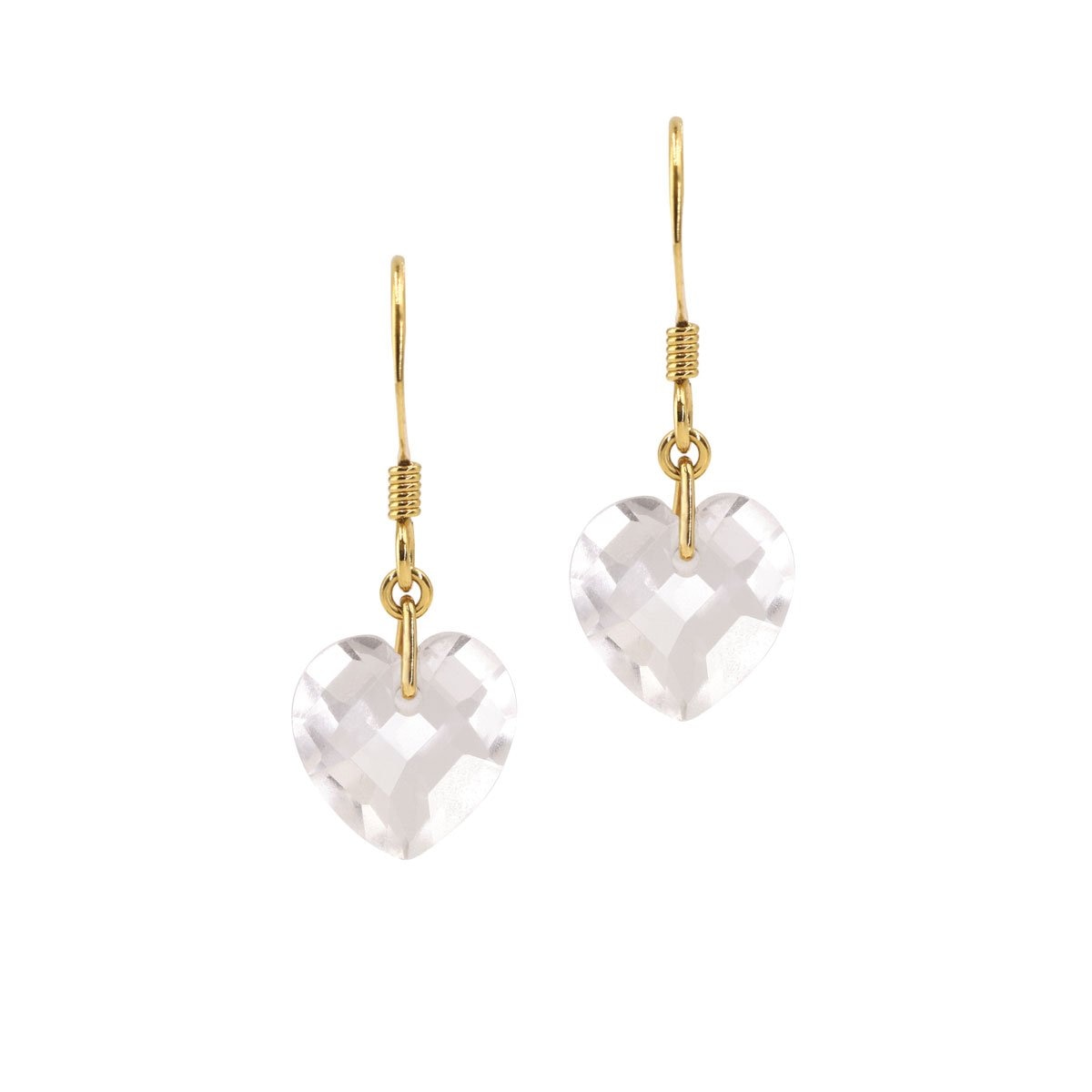 Aretes Dorados con Corazón de Cristal Mossimo