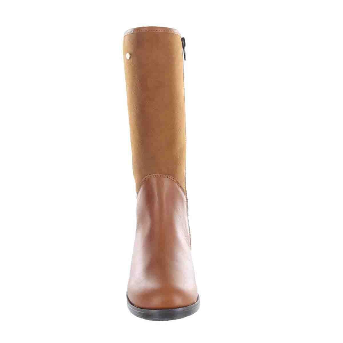 Bota Alta con Moño Atrás Miel Coqueta