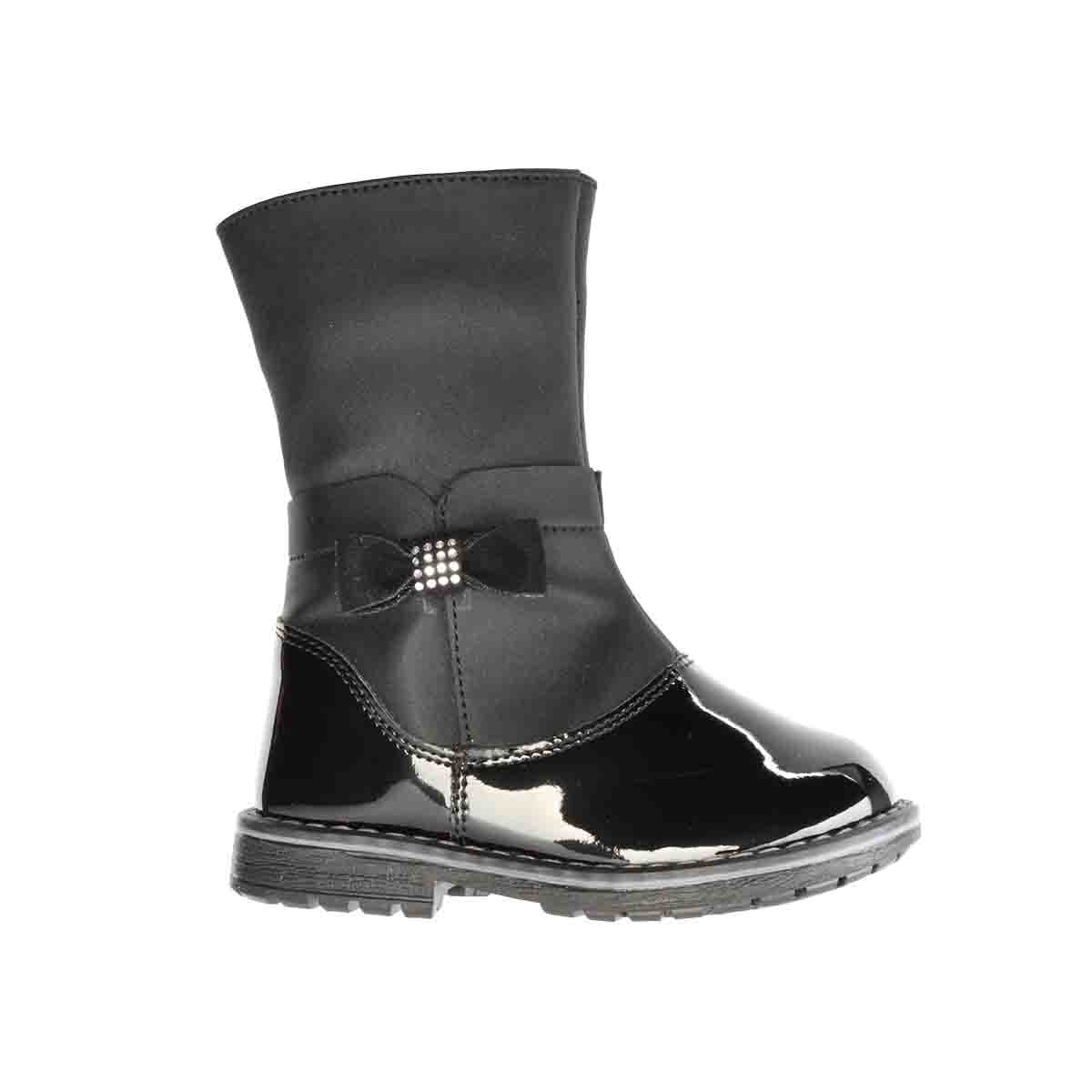 Bota Charol con Moño en Tubo Negro Andanenes