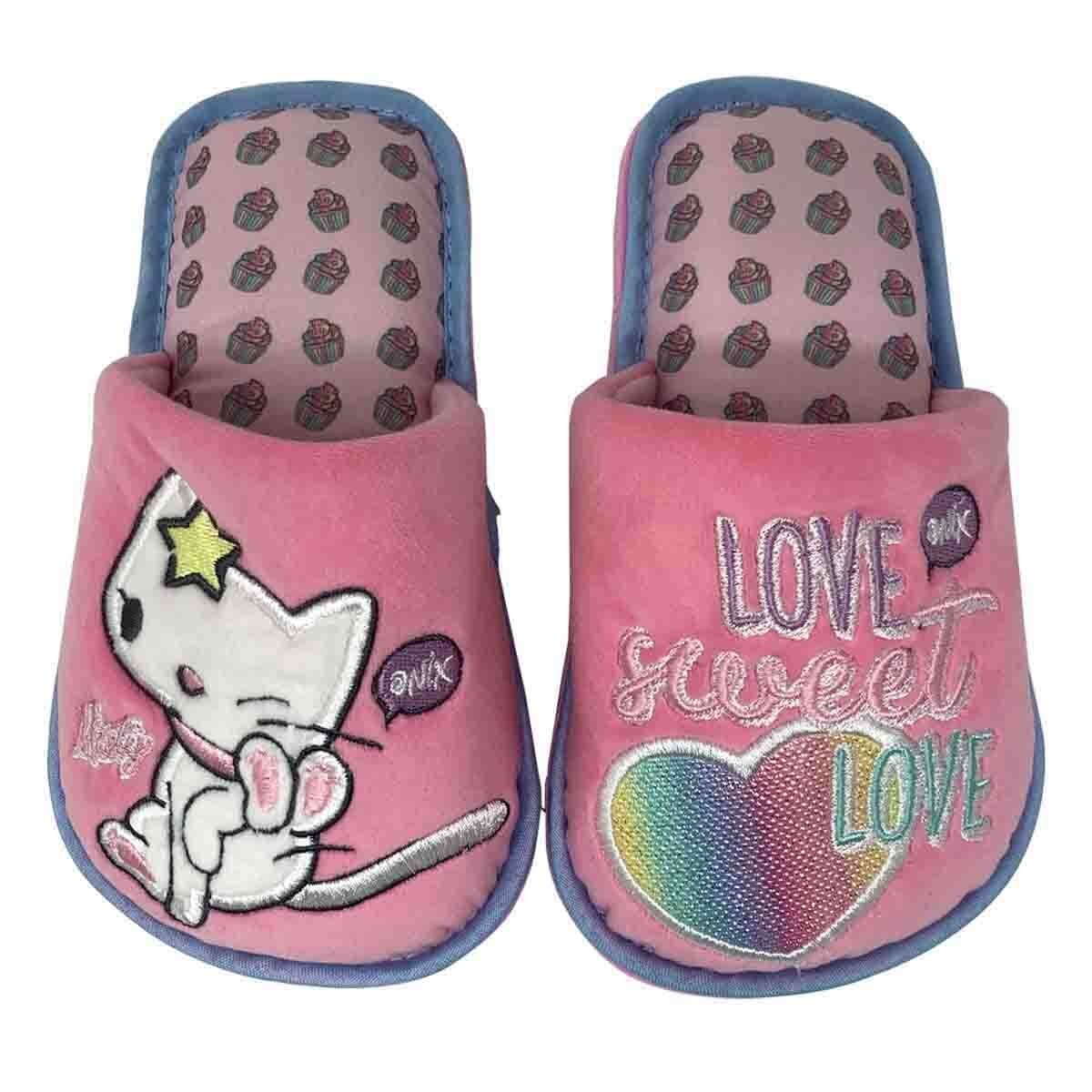 Pantufla Gato Rosa Onix