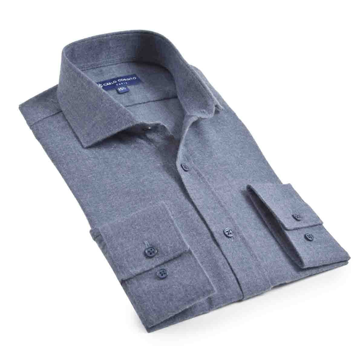 Camisa de Vestir Azul Regular Carlo Corinto