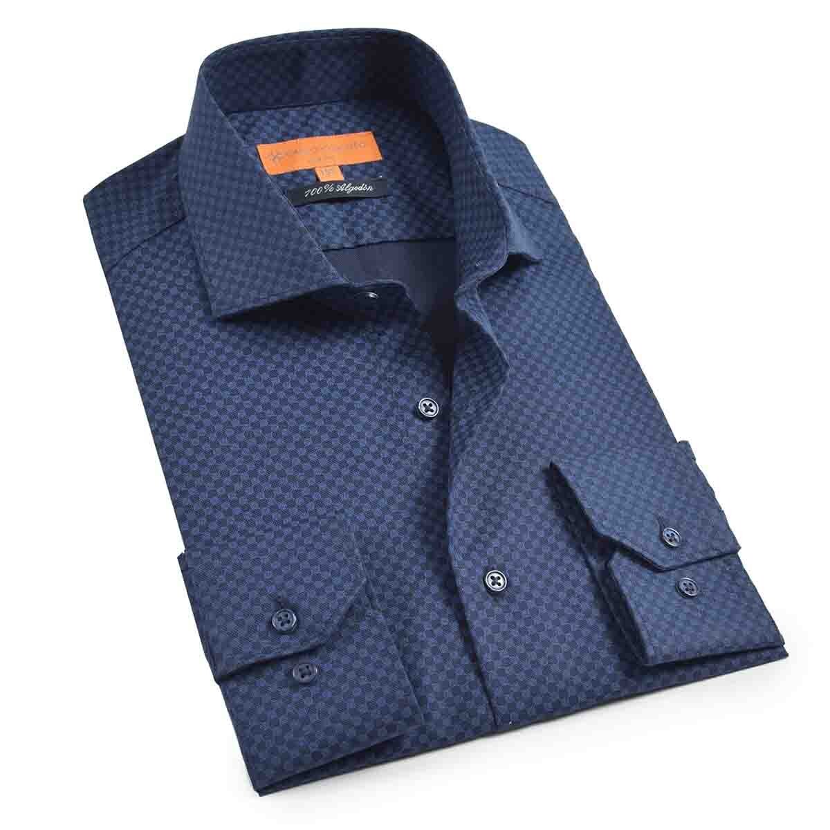 Camisa de Vestir Azul Slim Fit Carlo Corinto