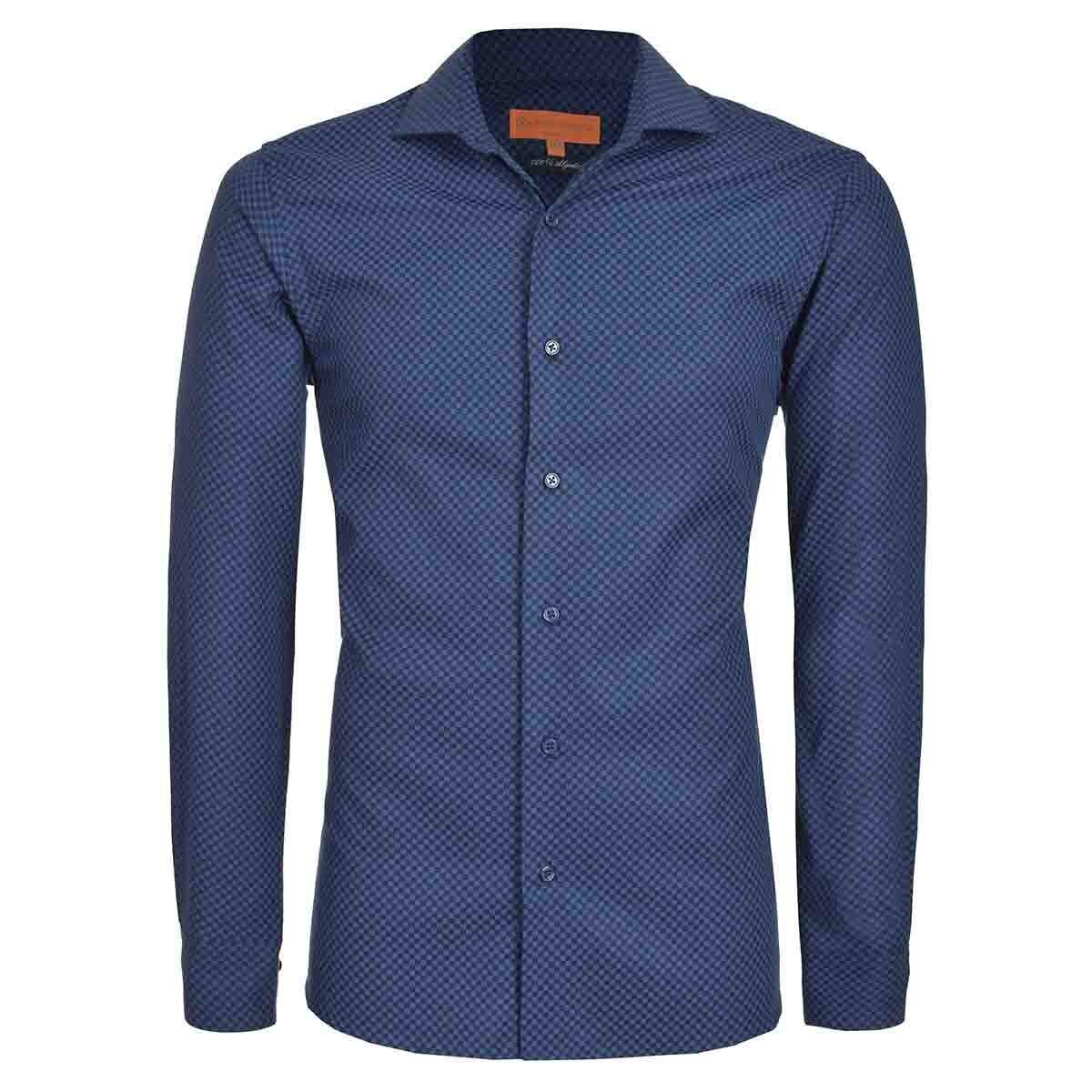 Camisa de Vestir Azul Slim Fit Carlo Corinto