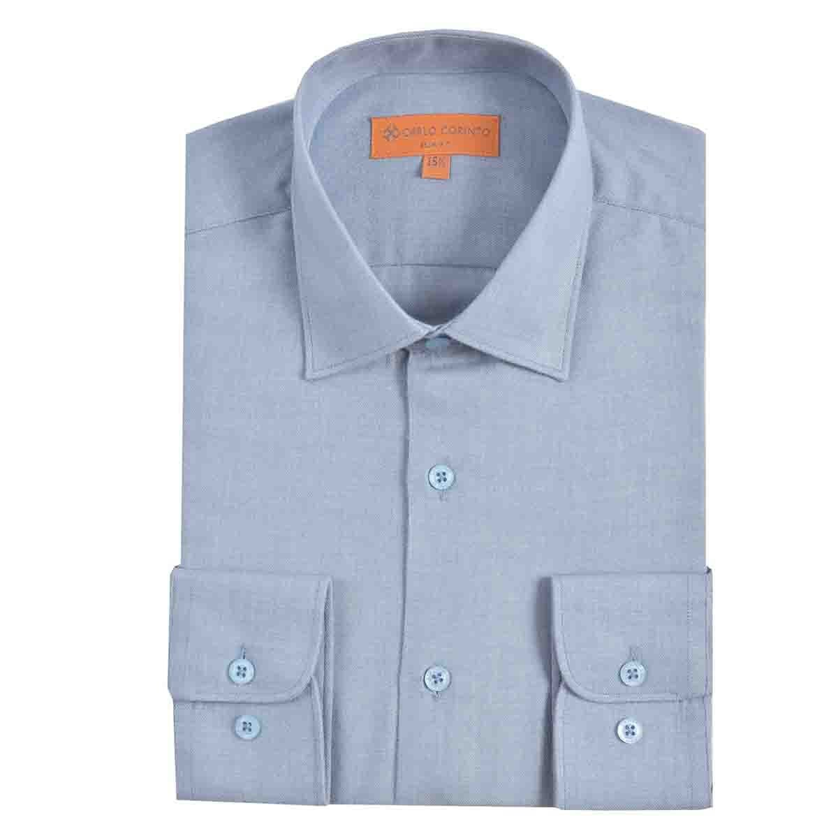 Camisa de Vestir Azul Claro Slim Fit Carlo Corinto para Caballero