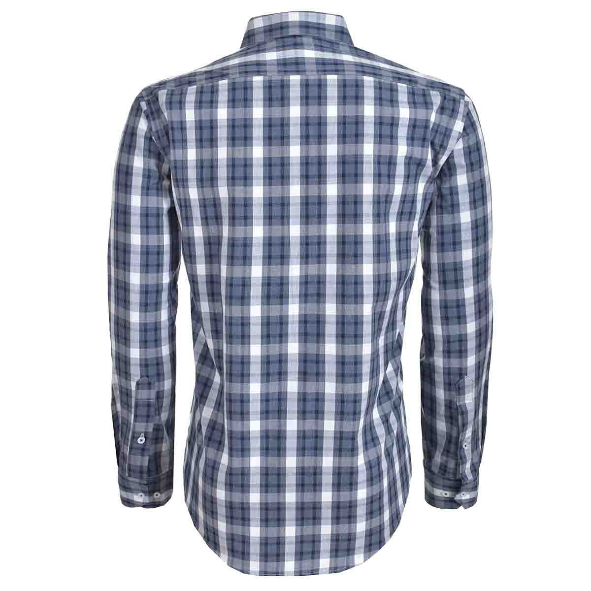 Camisa Casual Azul Manga Larga Slim Fit Carlo Corinto
