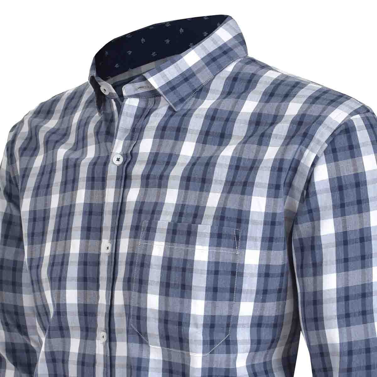 Camisa Casual Azul Manga Larga Slim Fit Carlo Corinto