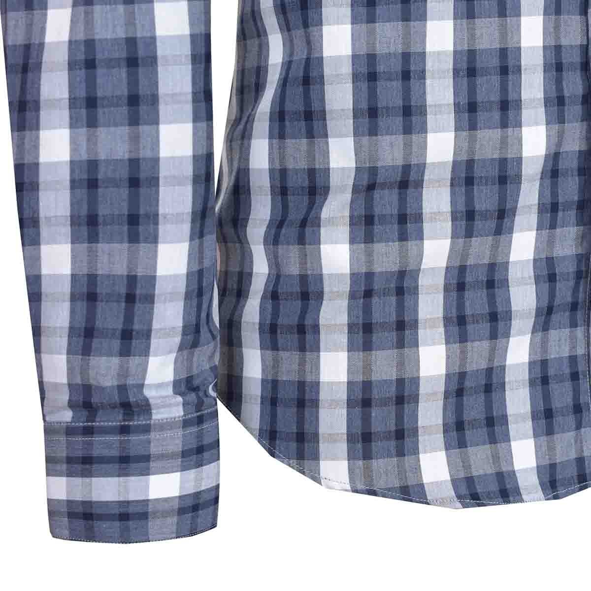 Camisa Casual Azul Manga Larga Slim Fit Carlo Corinto