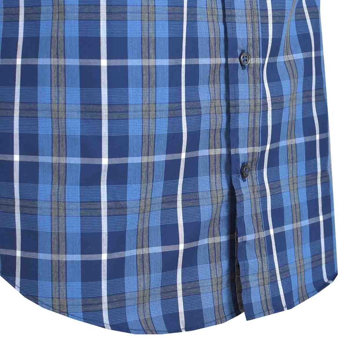 Camisa Casual Azul Manga Corta Slim Fit Carlo Corinto