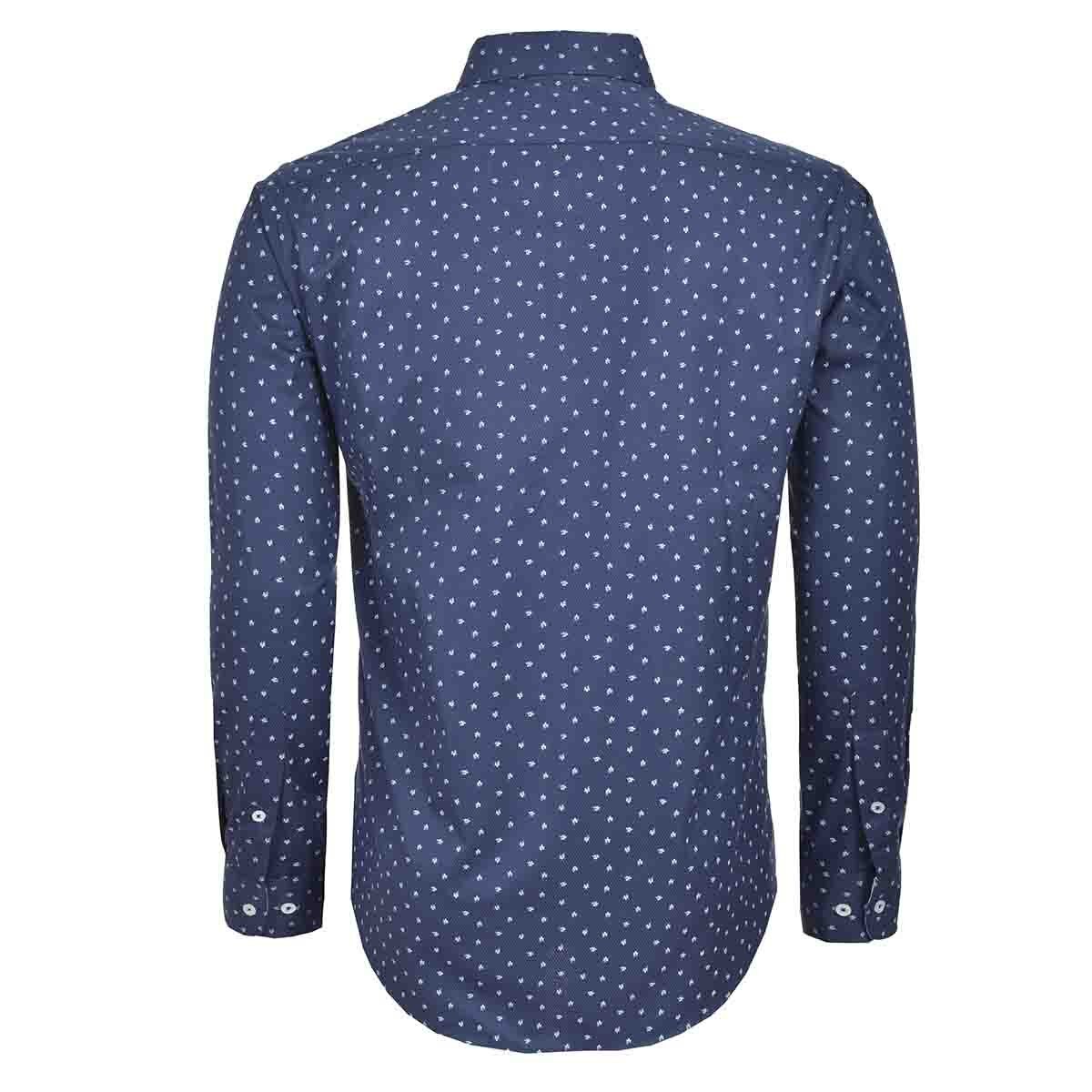 Camisa Casual Azul Manga Larga Regular Carlo Corinto