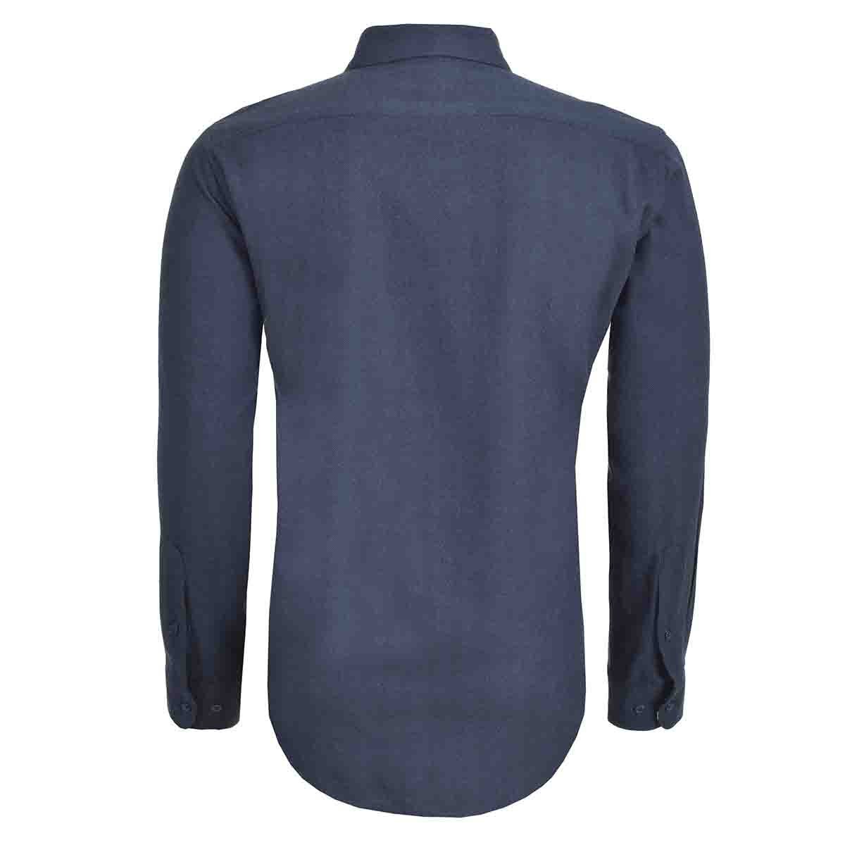 Camisa Casual Azul Manga Larga Regular Carlo Corinto