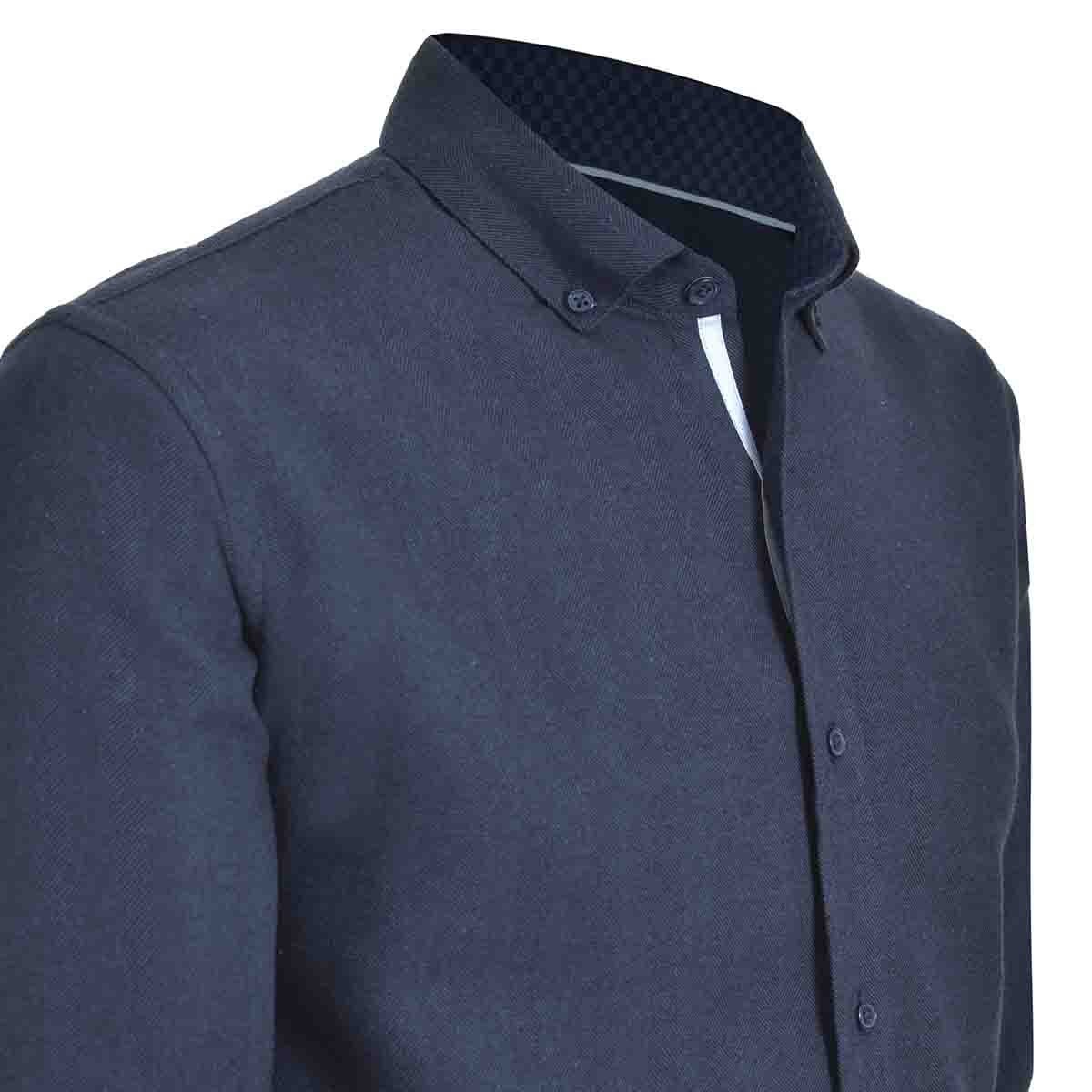 Camisa Casual Azul Manga Larga Regular Carlo Corinto
