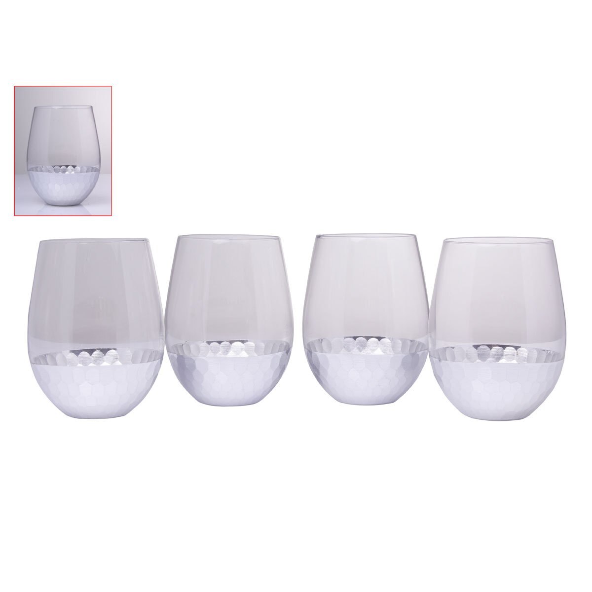 Juego de Vaso 4 Piezas Navideño 9 X 12Cm Noritex
