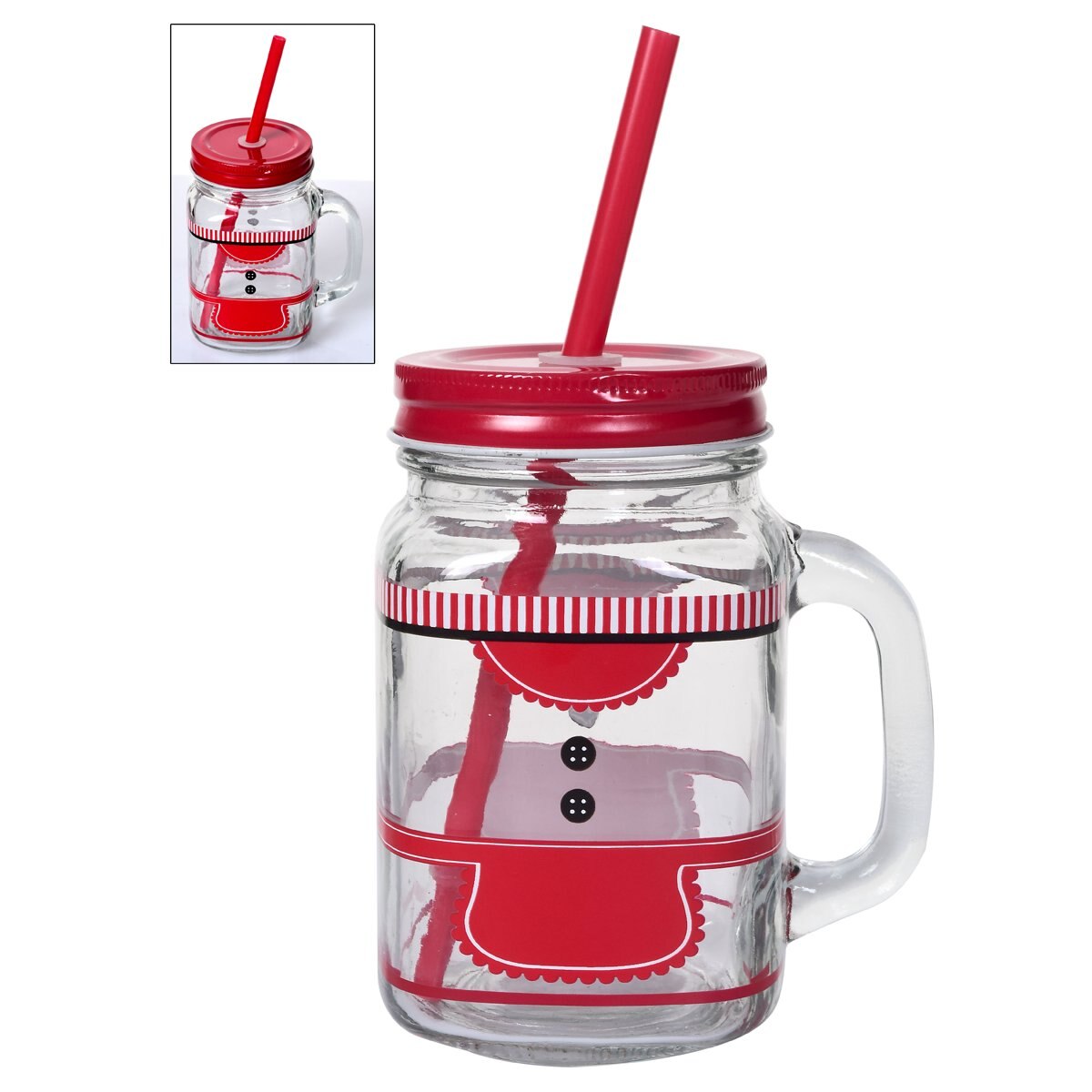Frasco con Tapa 8 X 8 X 13.5Cm Navideño Noritex