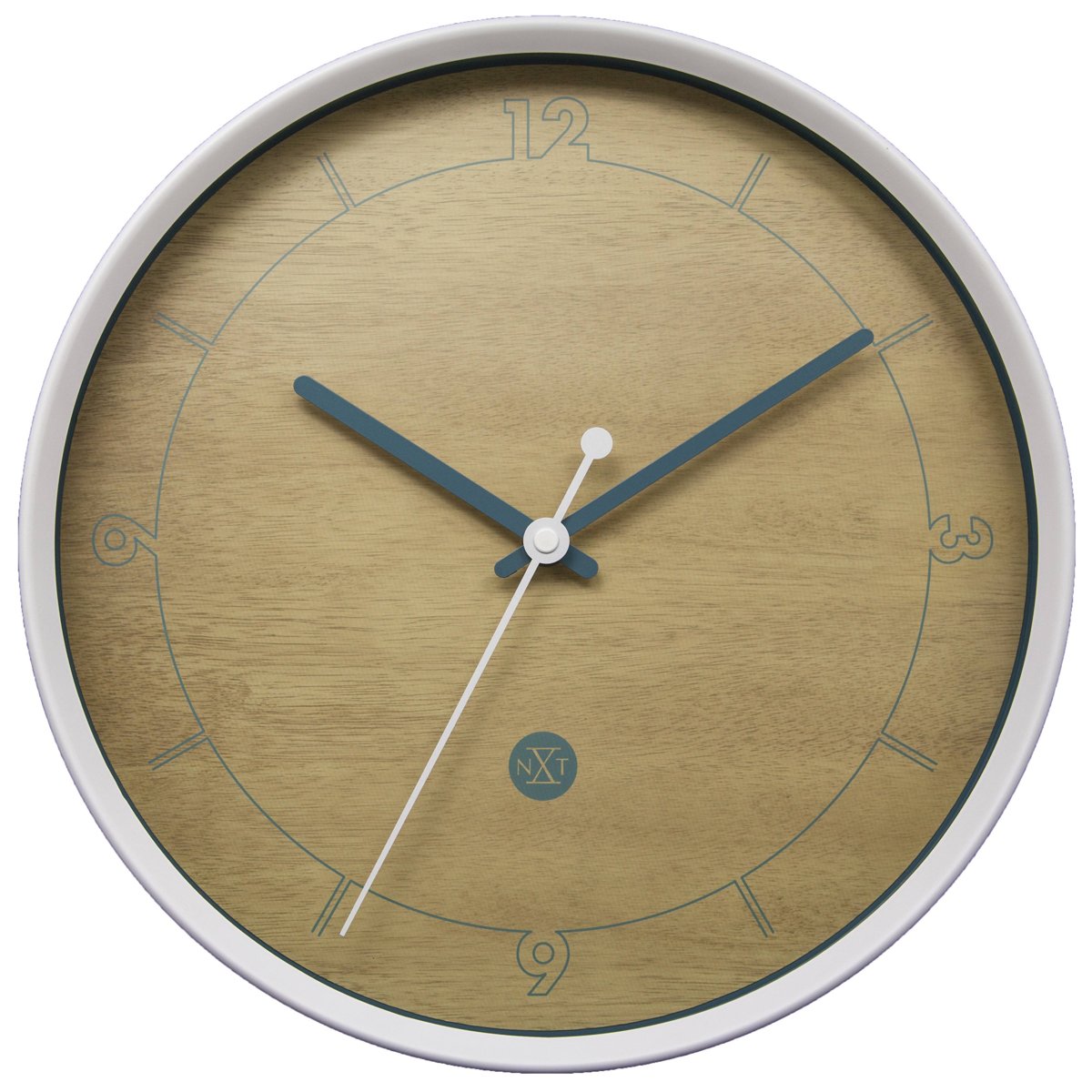Reloj 30Cm Madera, Azul/blanco Nextime