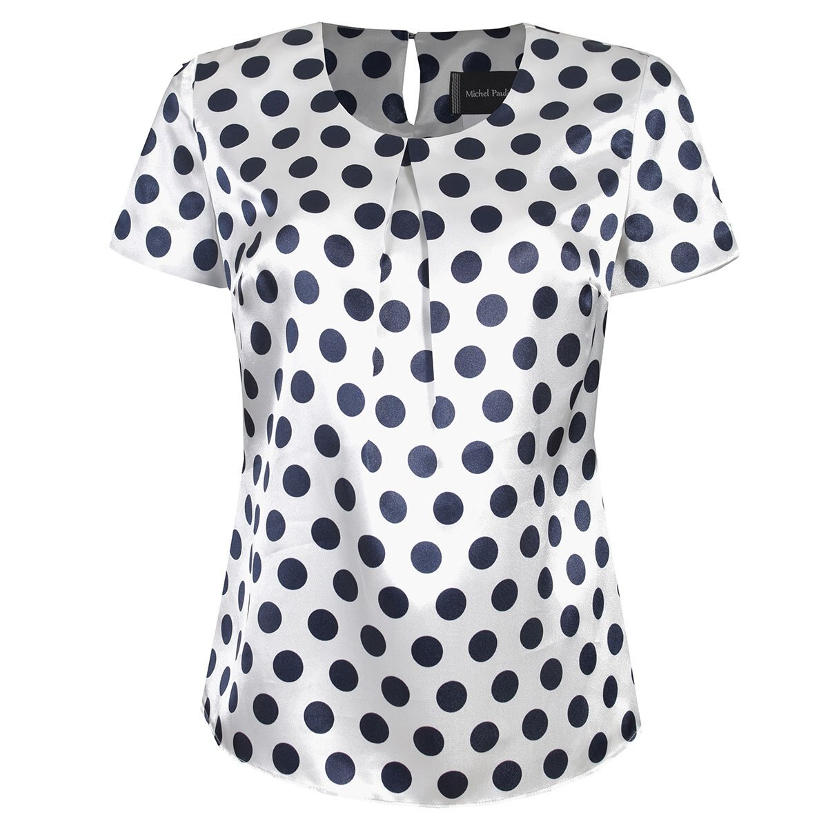 Blusa De Lunares Cuello Redondo Manga Corta Michel Paulini Sears 4243