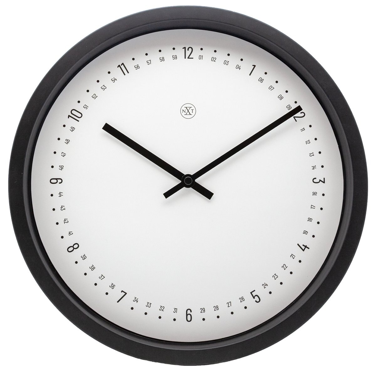 Reloj 30Cm Números Y Líneas Blanco/negro Nextime