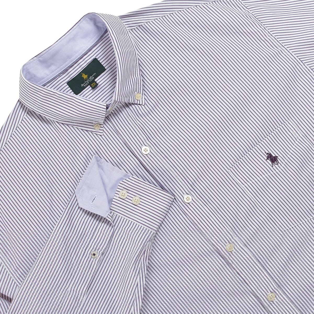 Camisa Manga Larga Raya Lila Polo Club