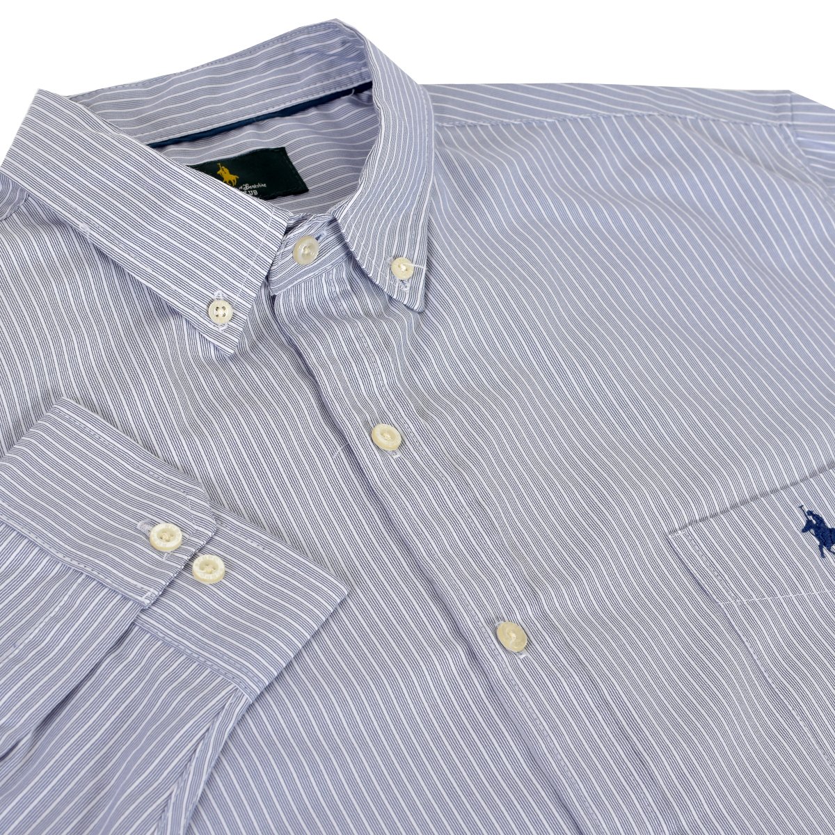 Camisa Manga Larga Raya Azul Polo Club para Caballero
