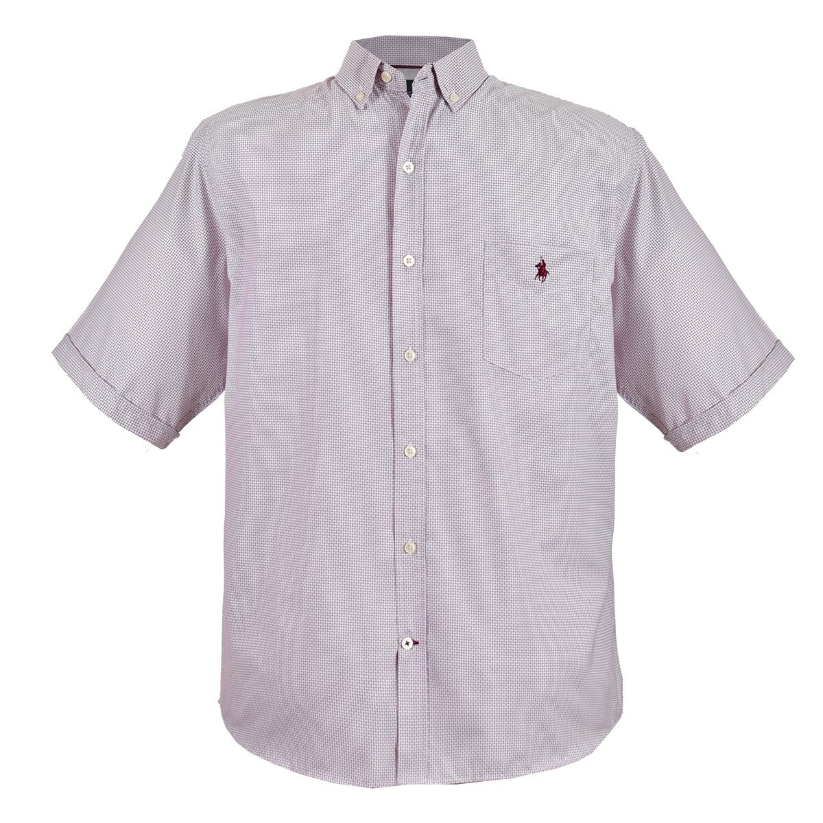 Camisa Manga Corta Cuadro Vino Polo Club