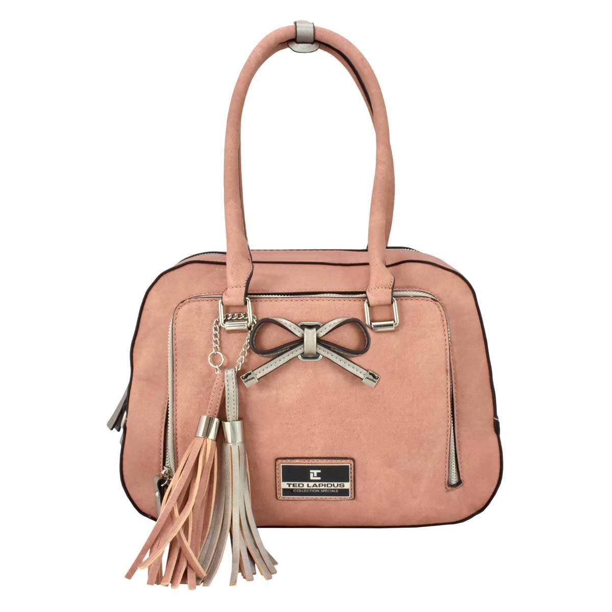 Bolsa Satchel Rosa con Moño Y Tasel Ted Lapidus