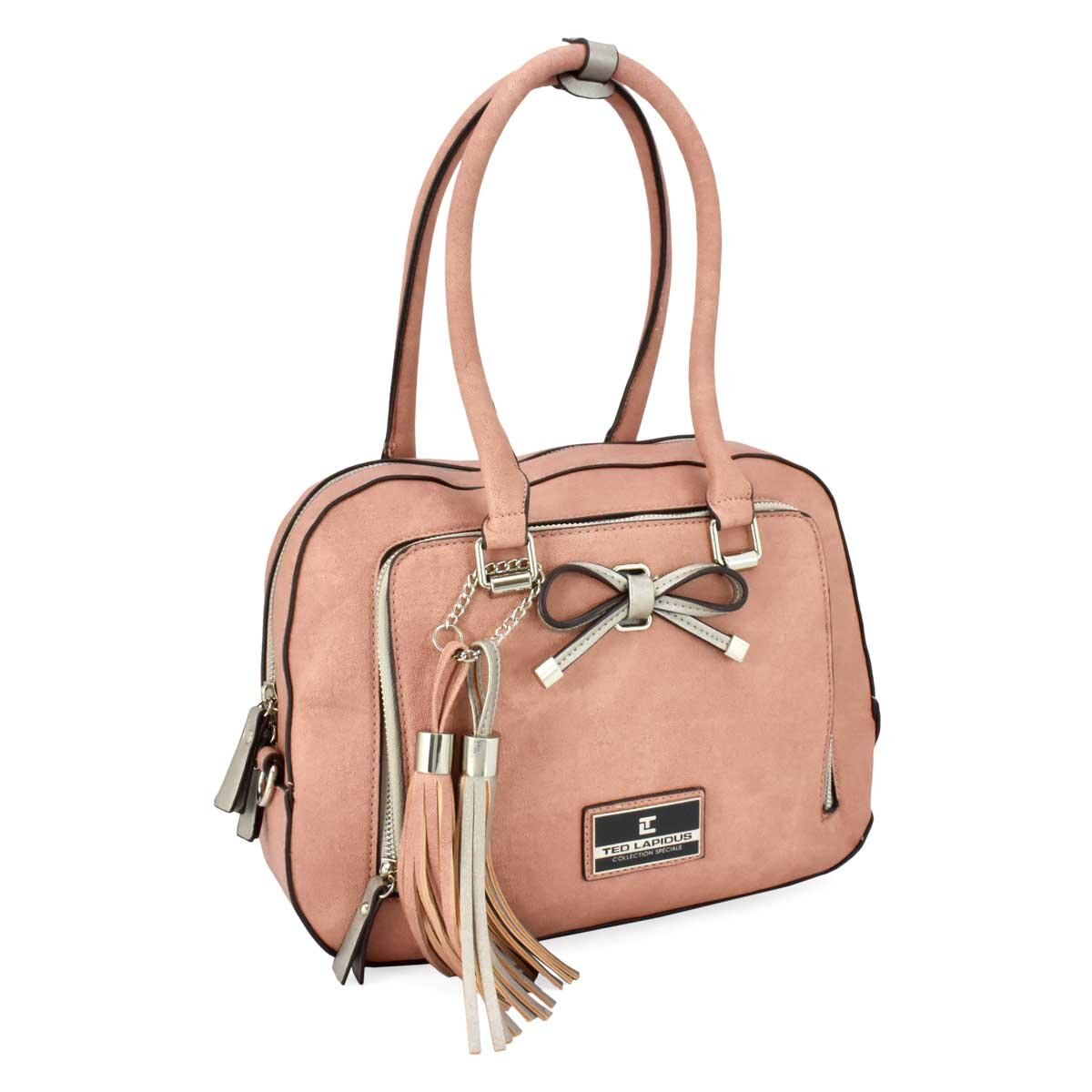Bolsa Satchel Rosa con Moño Y Tasel Ted Lapidus