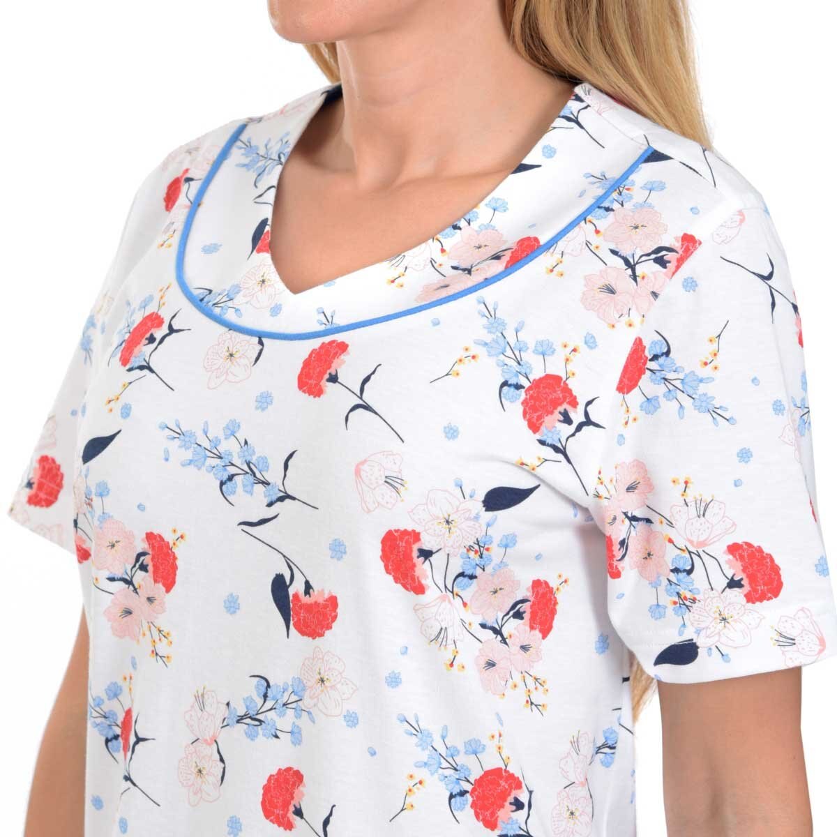 Camisón chiffon de manga corta y escote en v thaiss - Sears