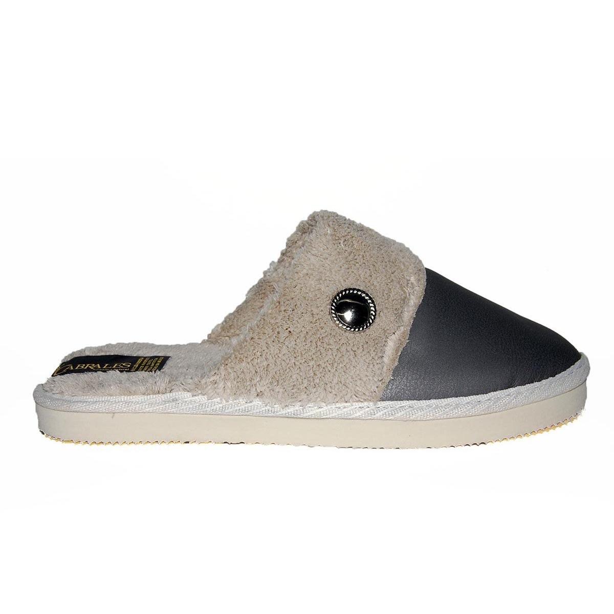 Pantufla Destalonada con Broche Forro Peluche Cabrales