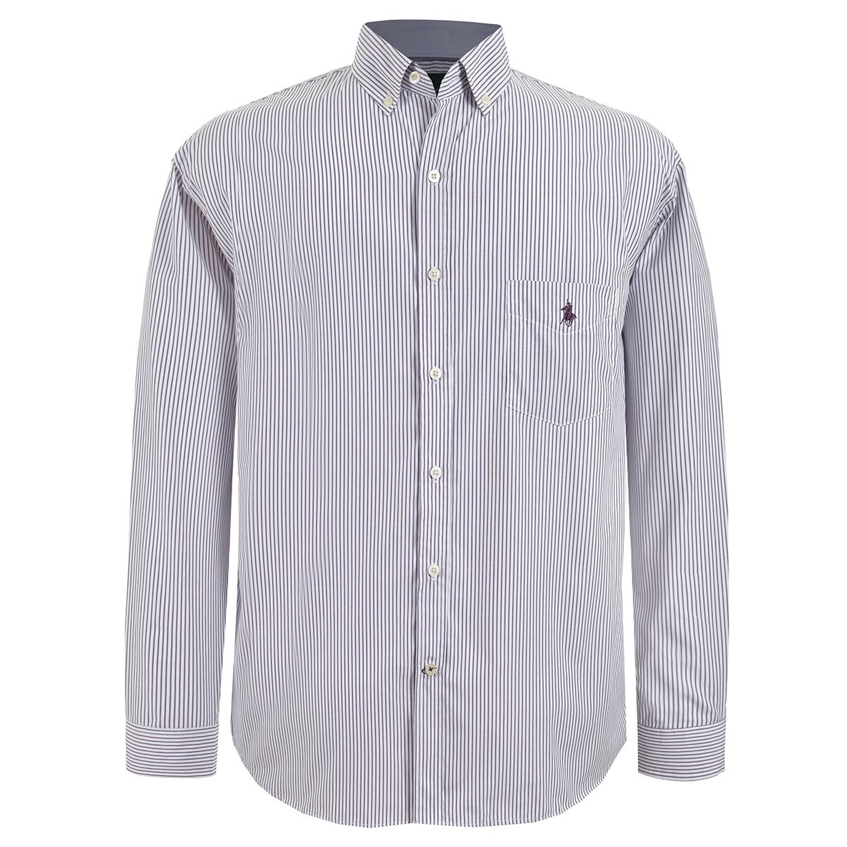 Camisa Manga Larga Raya Lila Polo Club