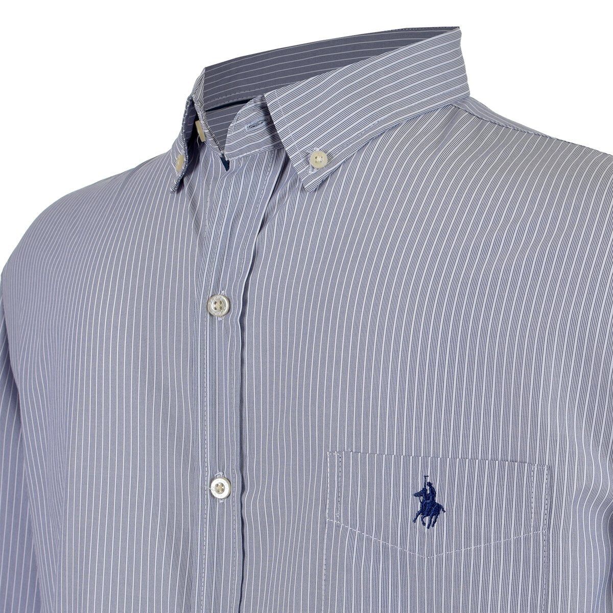 Camisa Manga Larga Raya Azul Polo Club para Caballero