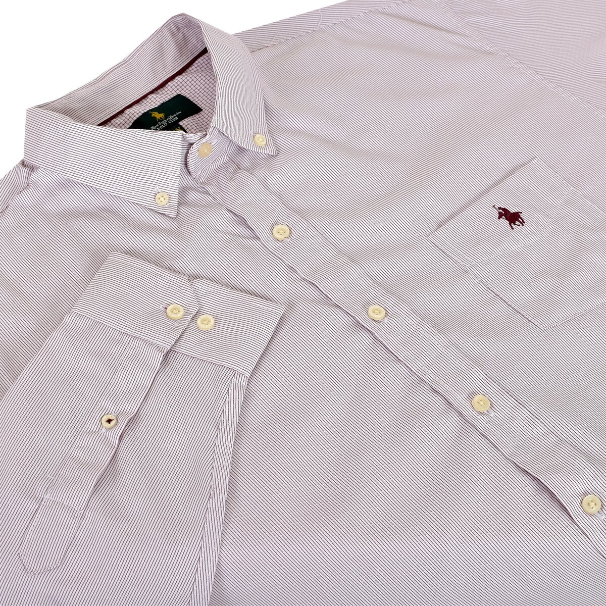 Camisa Manga Larga Raya Vino Polo Club