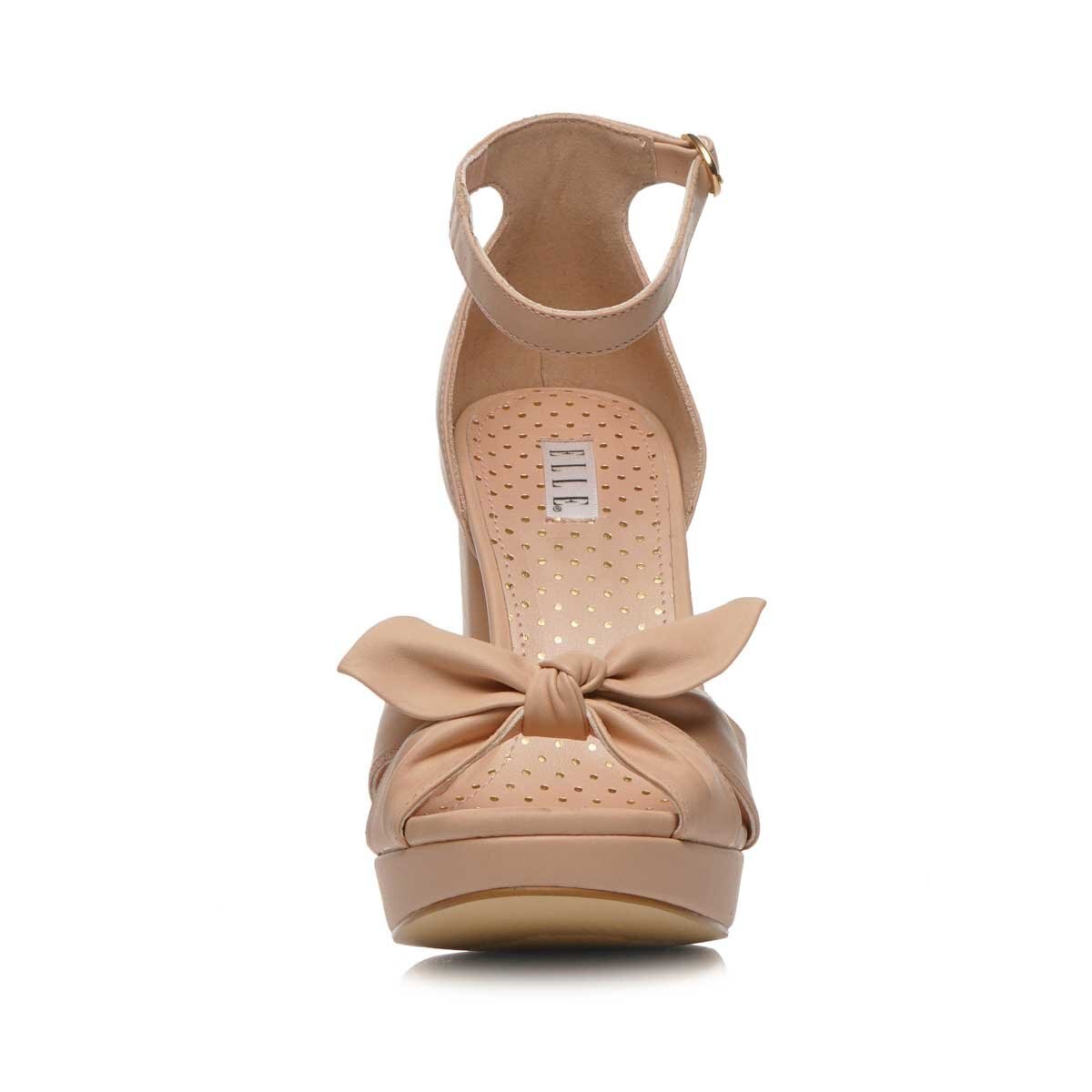 Sandalia con Pulsera Y Moño Color Beige Elle