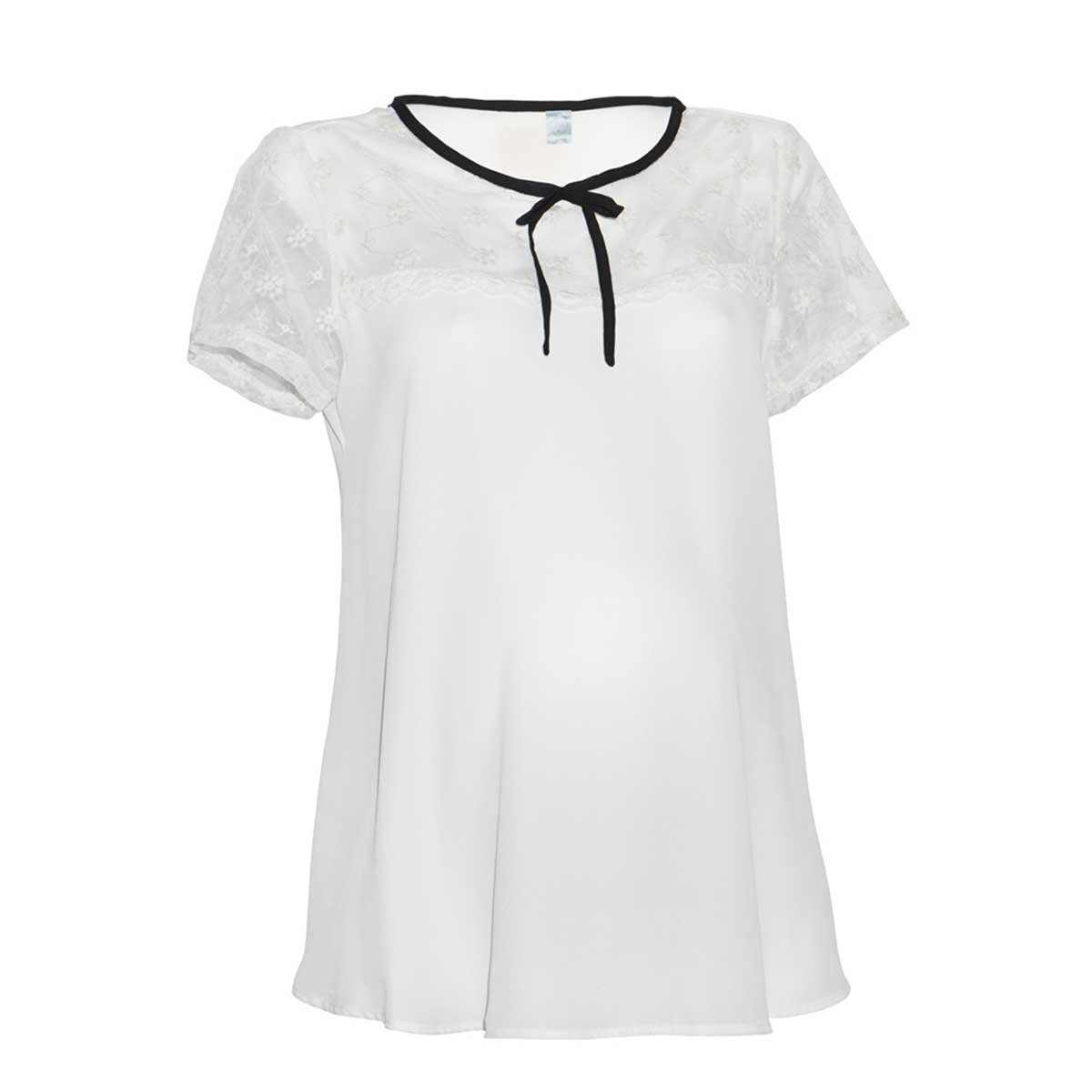Blusa para Dama con Cinta en Contraste Nine To Go