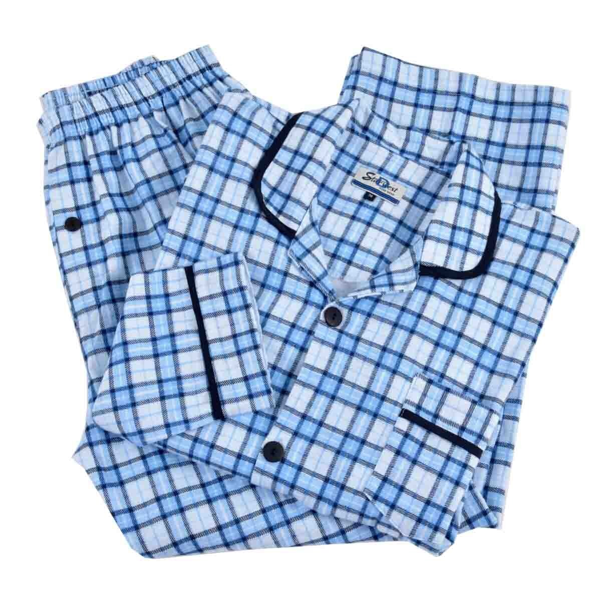 Pijama Manga Larga Azul con Pantalón Largo Star West