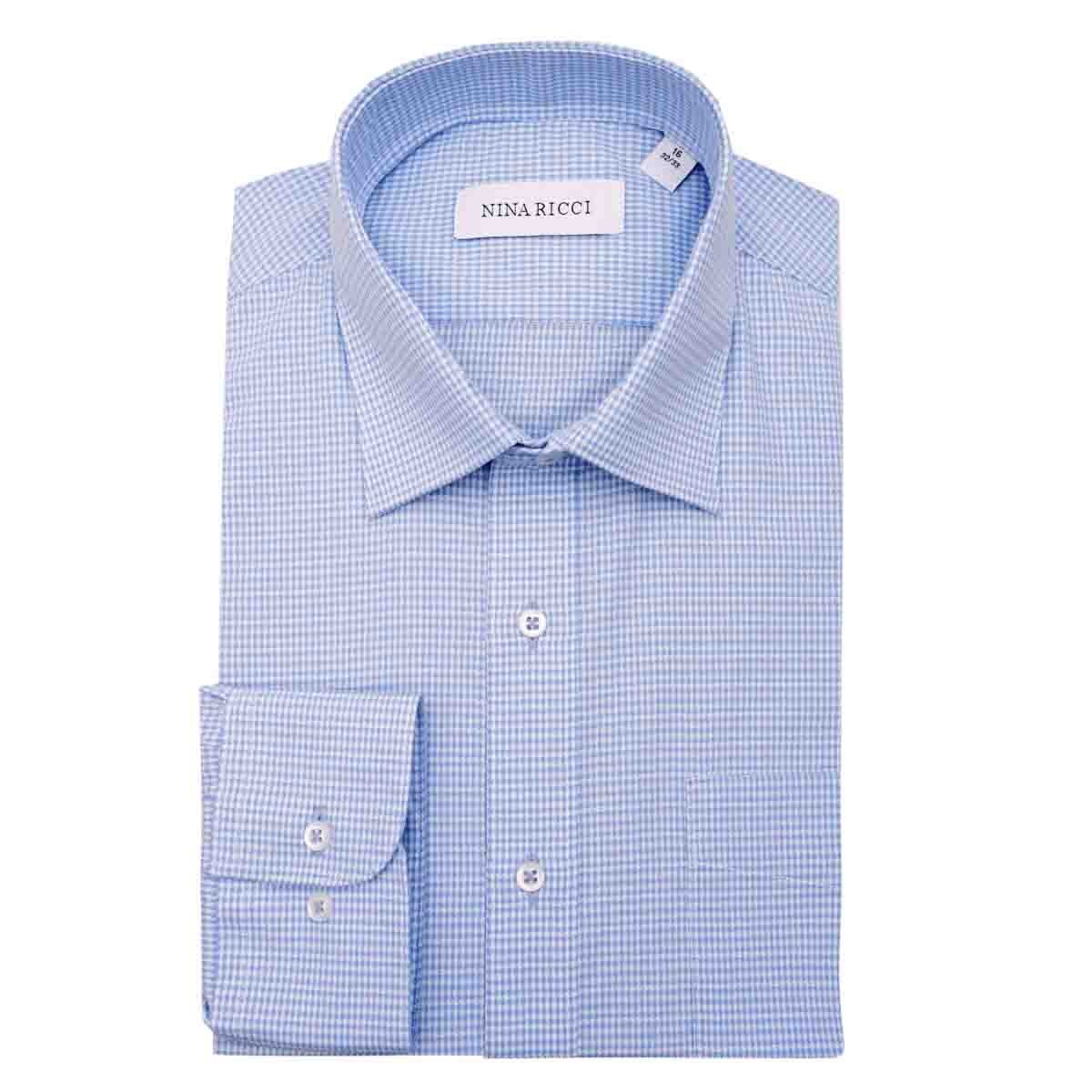 Camisa de Vestir Regular Azul Combinado Nina Ricci