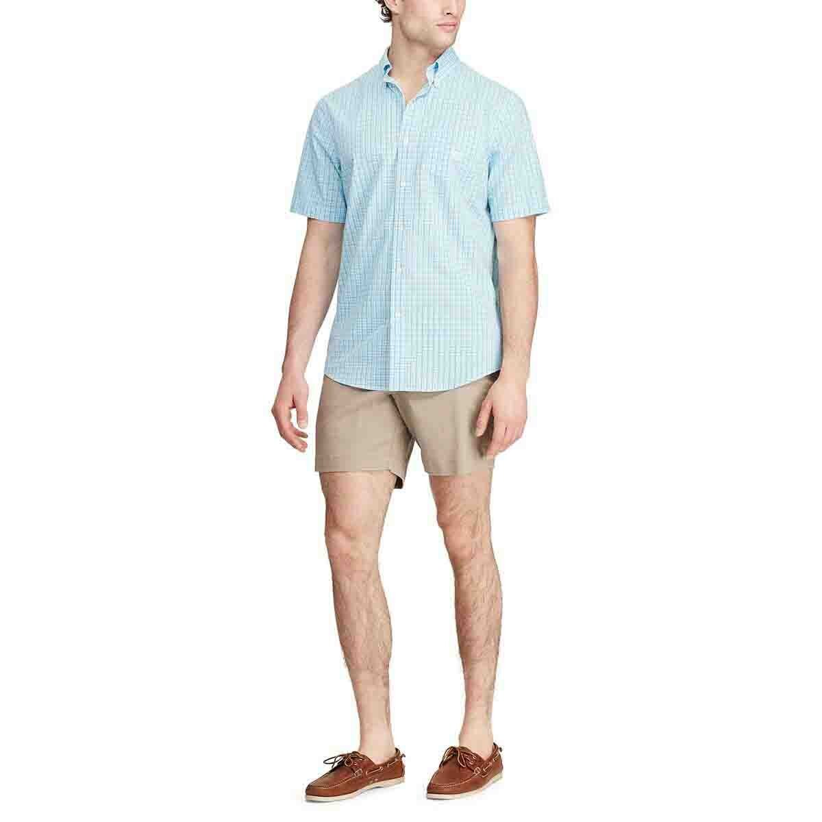Camisa Slim Manga Corta a Cuadros Chaps para Caballero