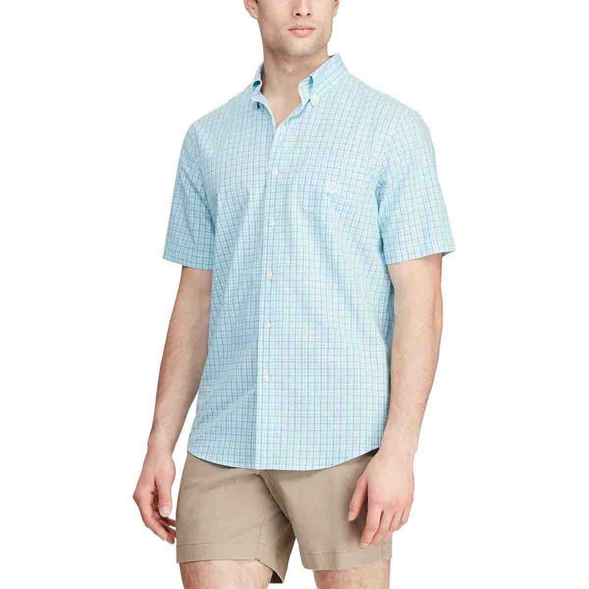 Camisa Slim Manga Corta a Cuadros Chaps para Caballero