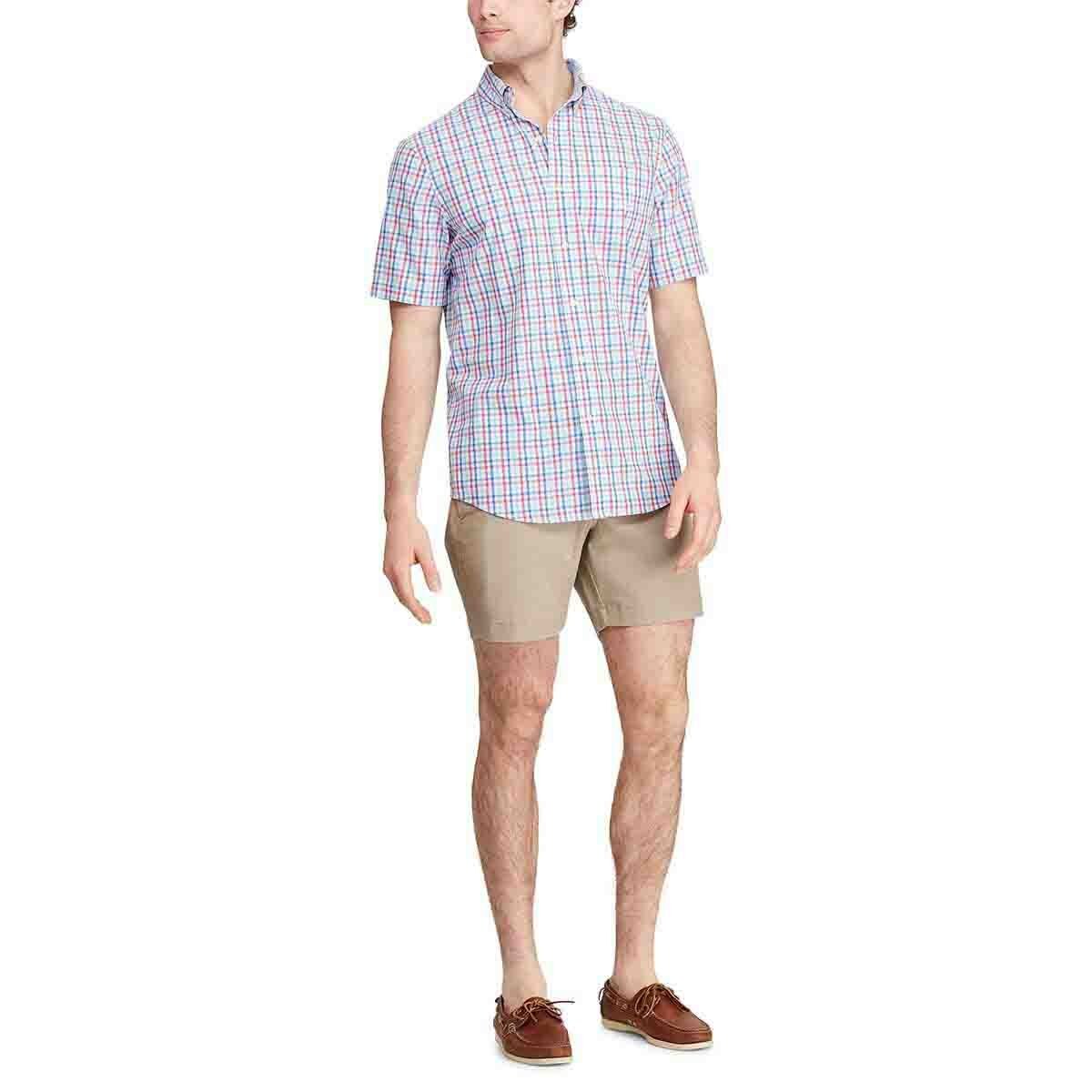 Camisa Slim Manga Corta a Cuadros Chaps para Caballero