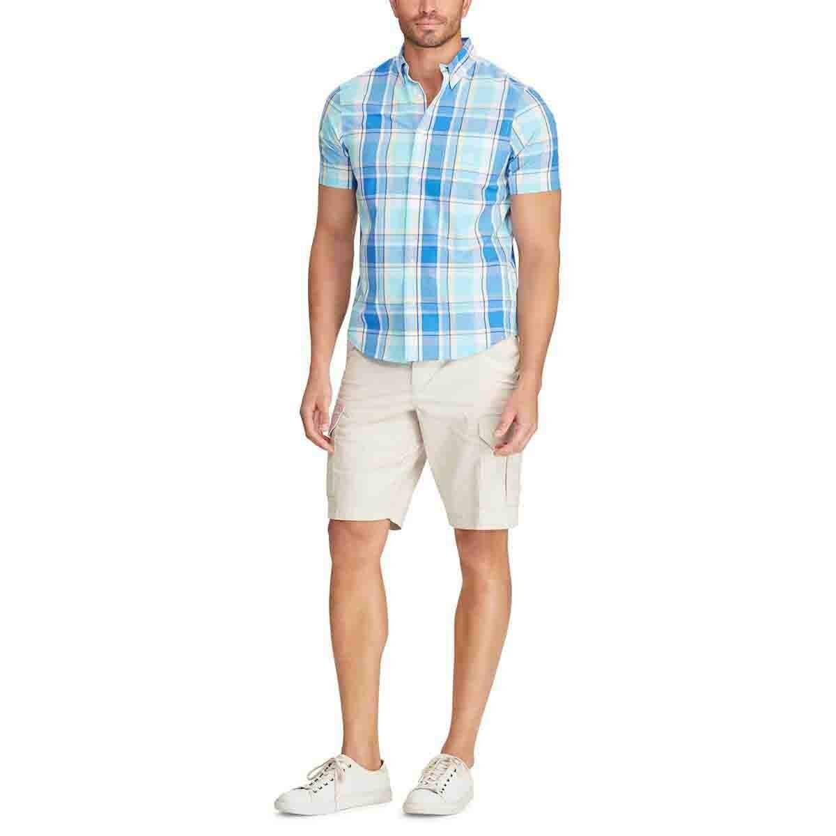 Camisa Slim Manga Corta a Cuadros Chaps para Caballero
