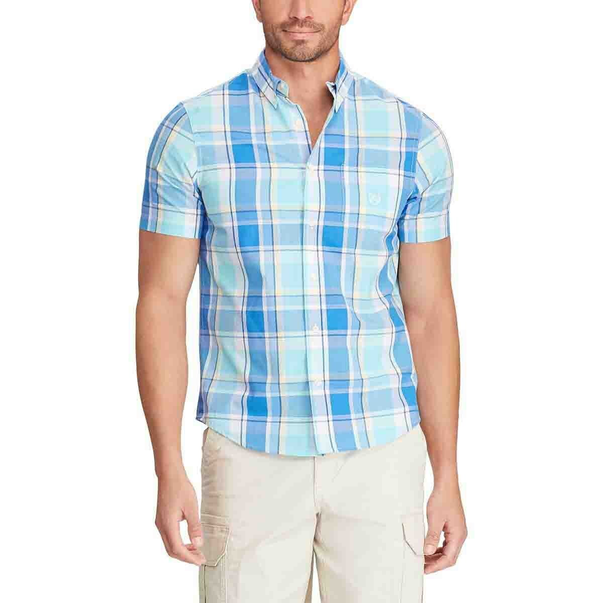 Camisa Slim Manga Corta a Cuadros Chaps para Caballero