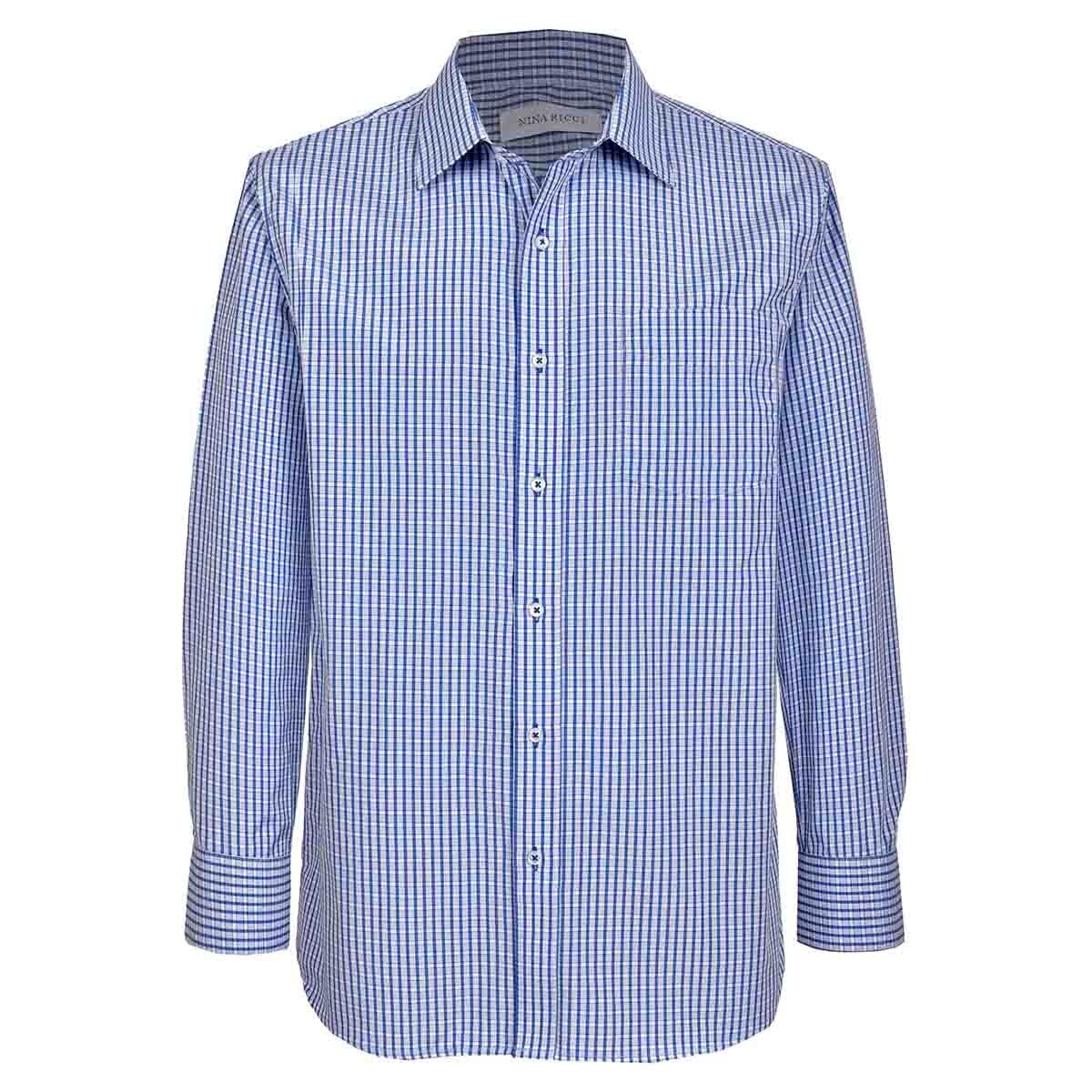 Camisa de Vestir Slim Fit Color Azul Combinado Nina Ricci