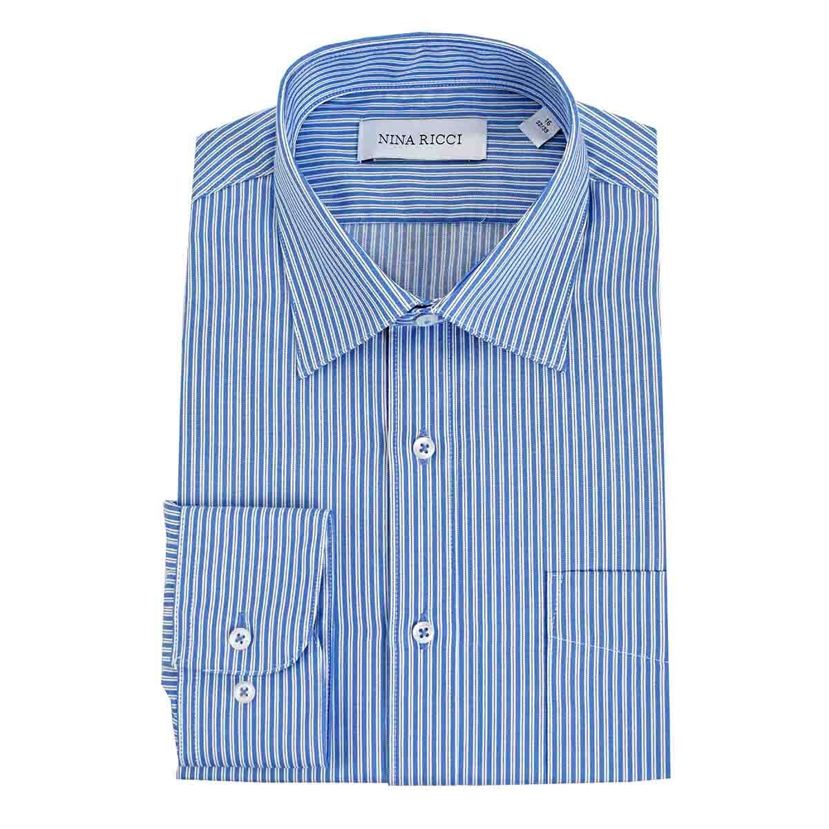 Camisa de Vestir Regular Color Azul Combinado Nina Ricci para Caballero