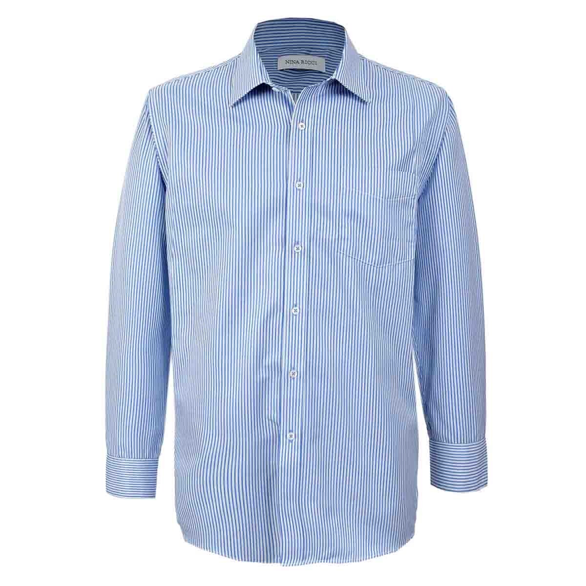 Camisa de Vestir Regular Color Azul Combinado Nina Ricci para Caballero